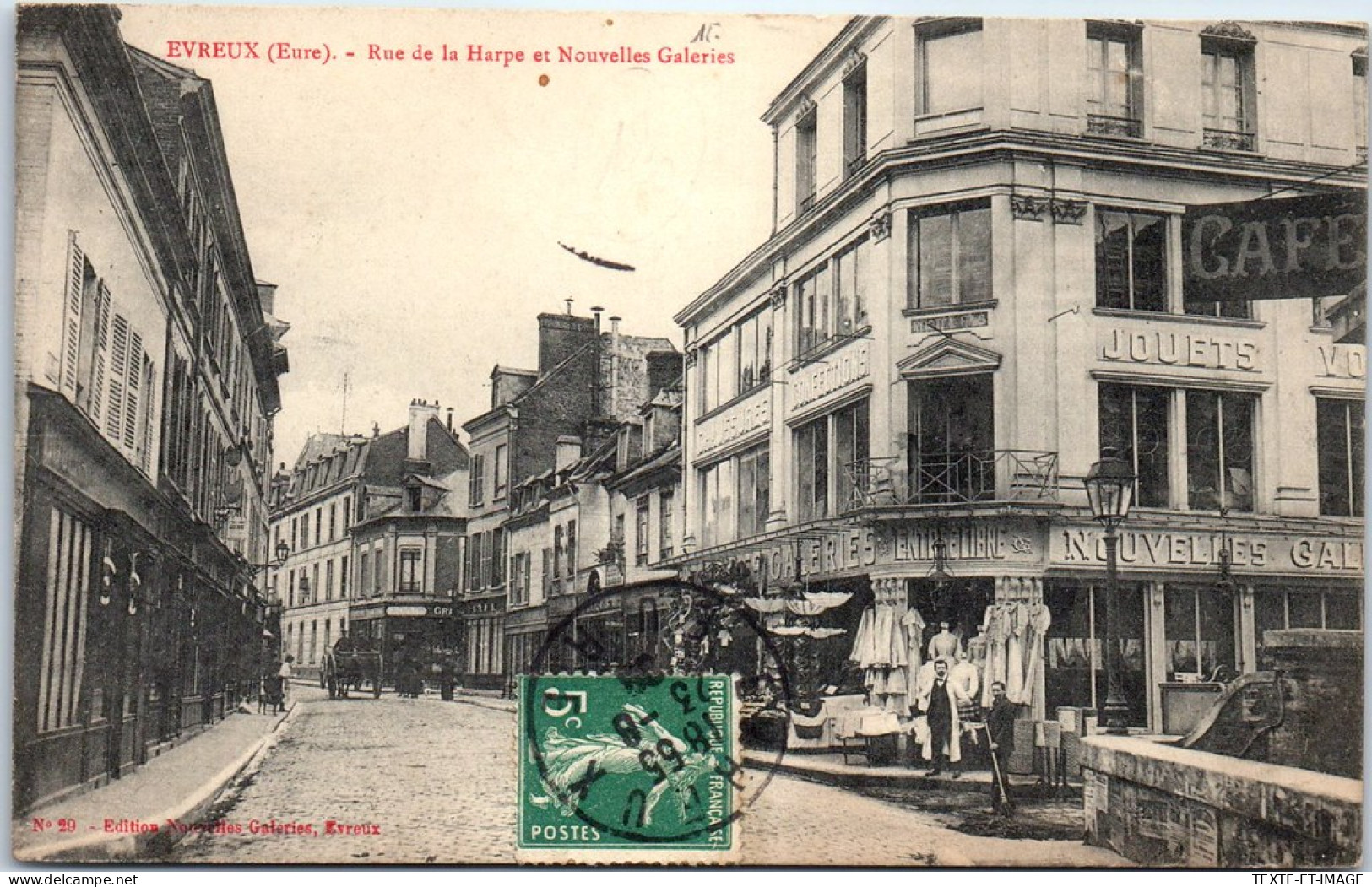 27 EVREUX - Rue De La Harpe Et Nouvelles Galeries.  - Evreux