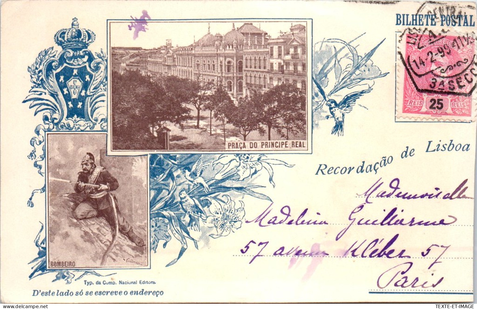 PORTUGAL - LISBOA - Recordacao Double Vues 1899 - Autres & Non Classés