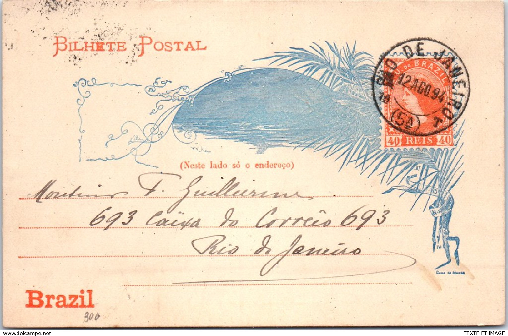 BRESIL - Bilhete Postal, Neste Lado So O Endereco - Sonstige