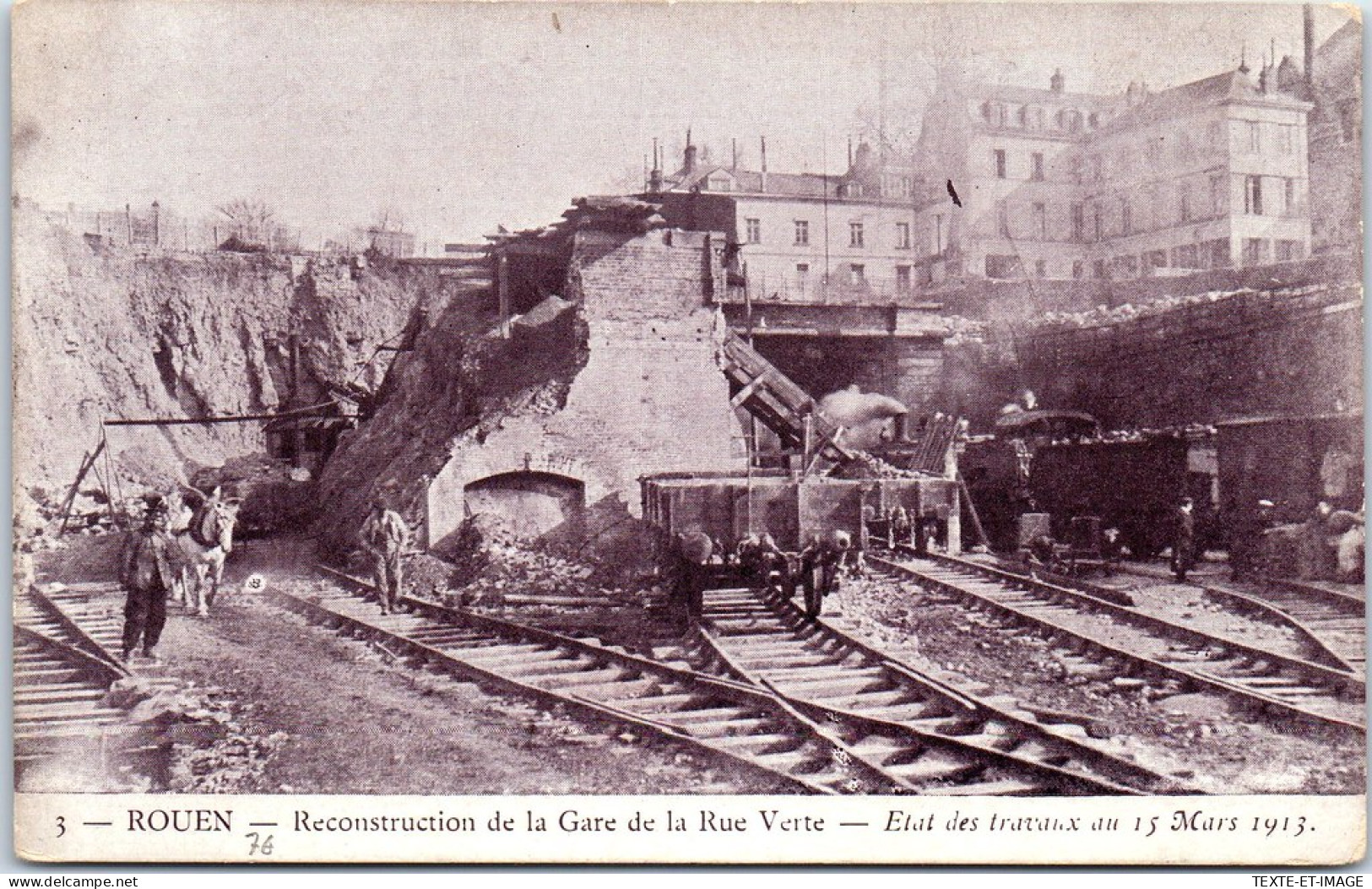 76 ROUEN - Reconstruction De La Gare Rue Verte. - Rouen