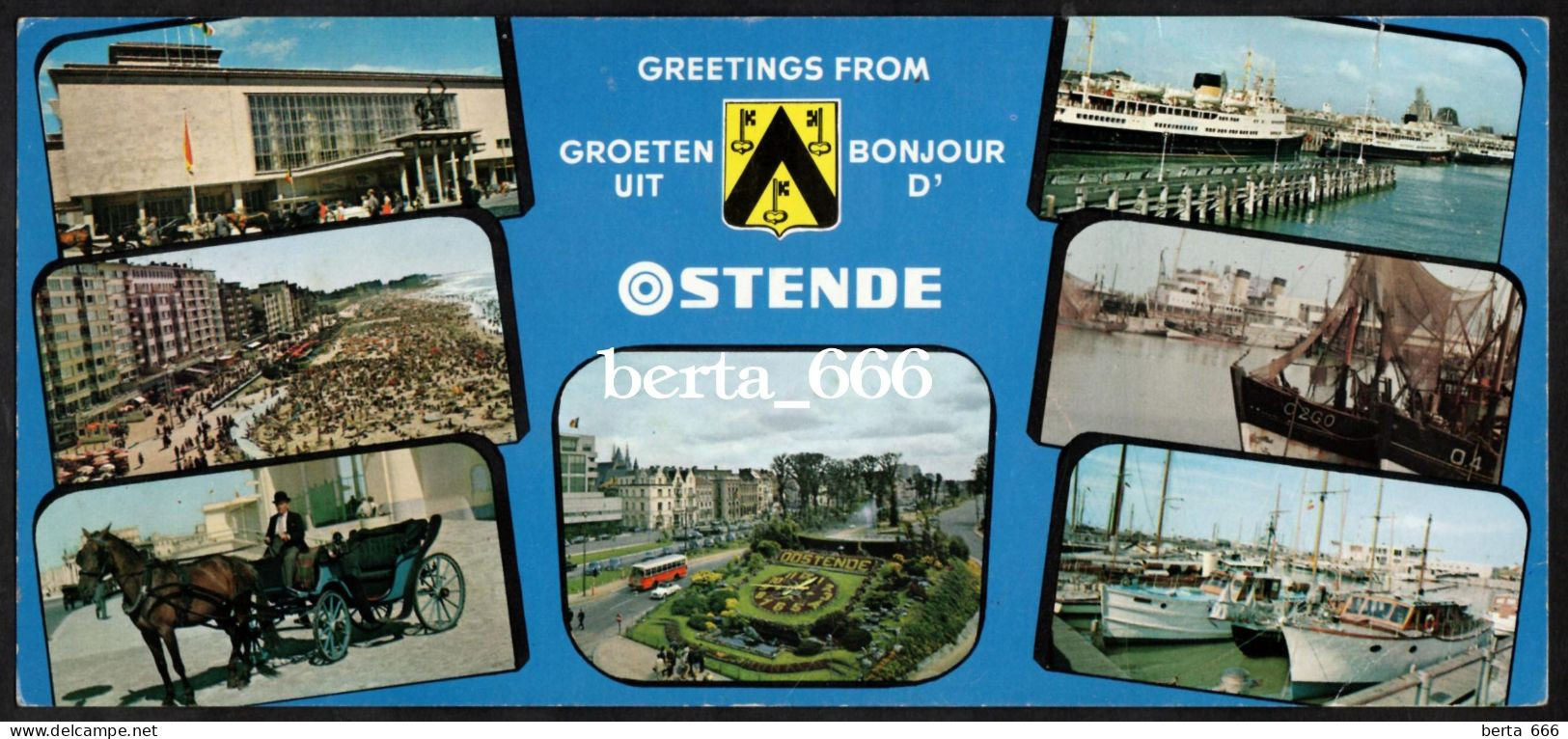 Belgium Greetings From Ostende Stamped Panoramic Large Size - Oostende