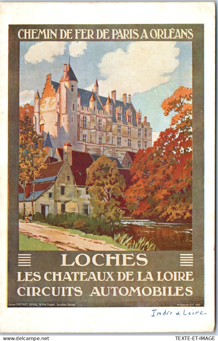 37 LOCHES - Carte Publicitaire Des Chemins De Fer  - Other & Unclassified