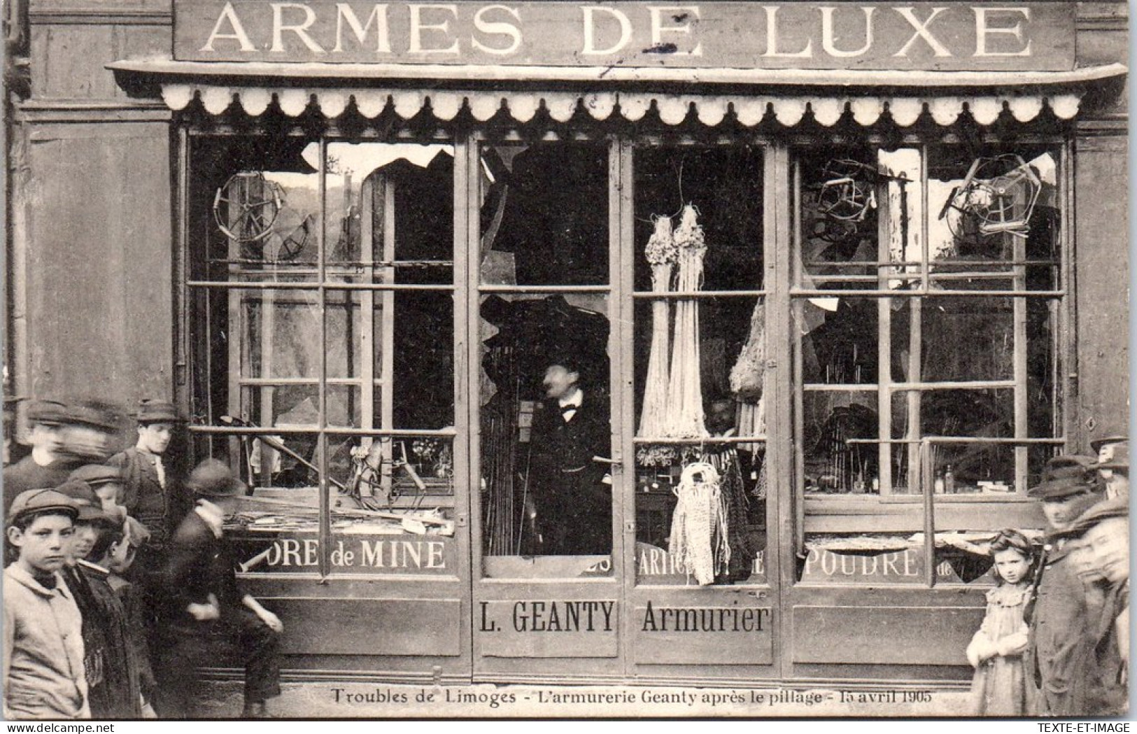 87 LIMOGES - Greves De 1905, L'armurerie Geanty Pillee - Limoges