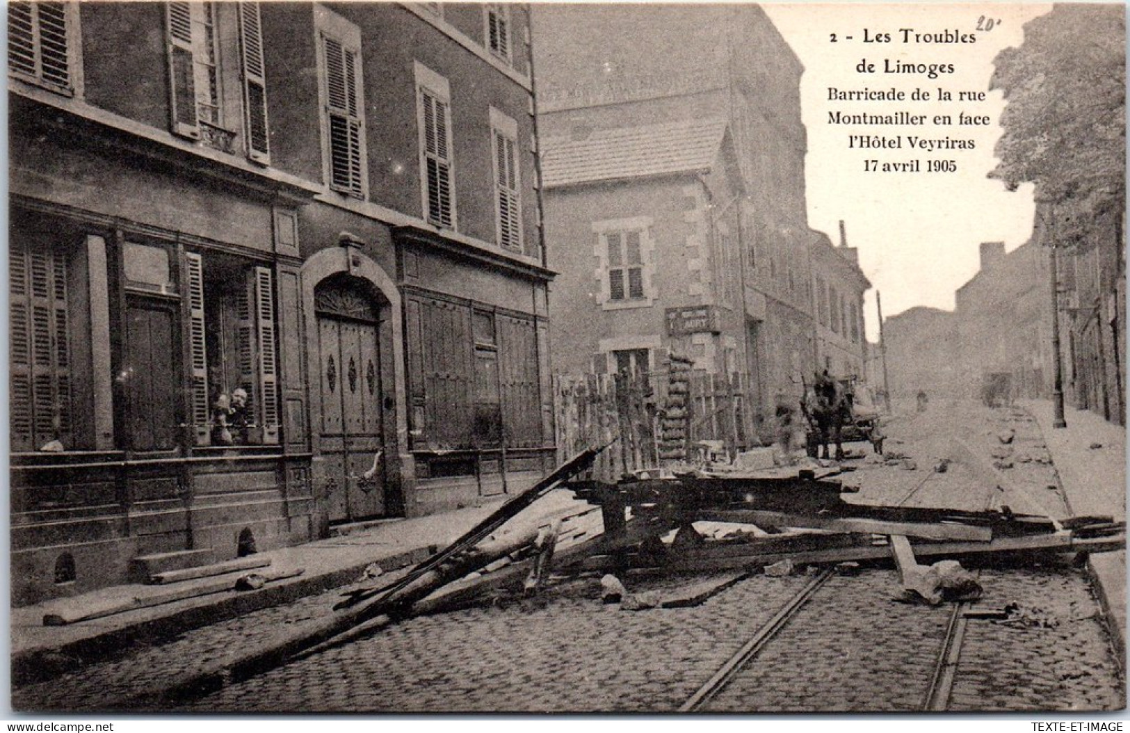 87 LIMOGES - Greves De 1905, Barricade De La Rue Montmailler  - Limoges