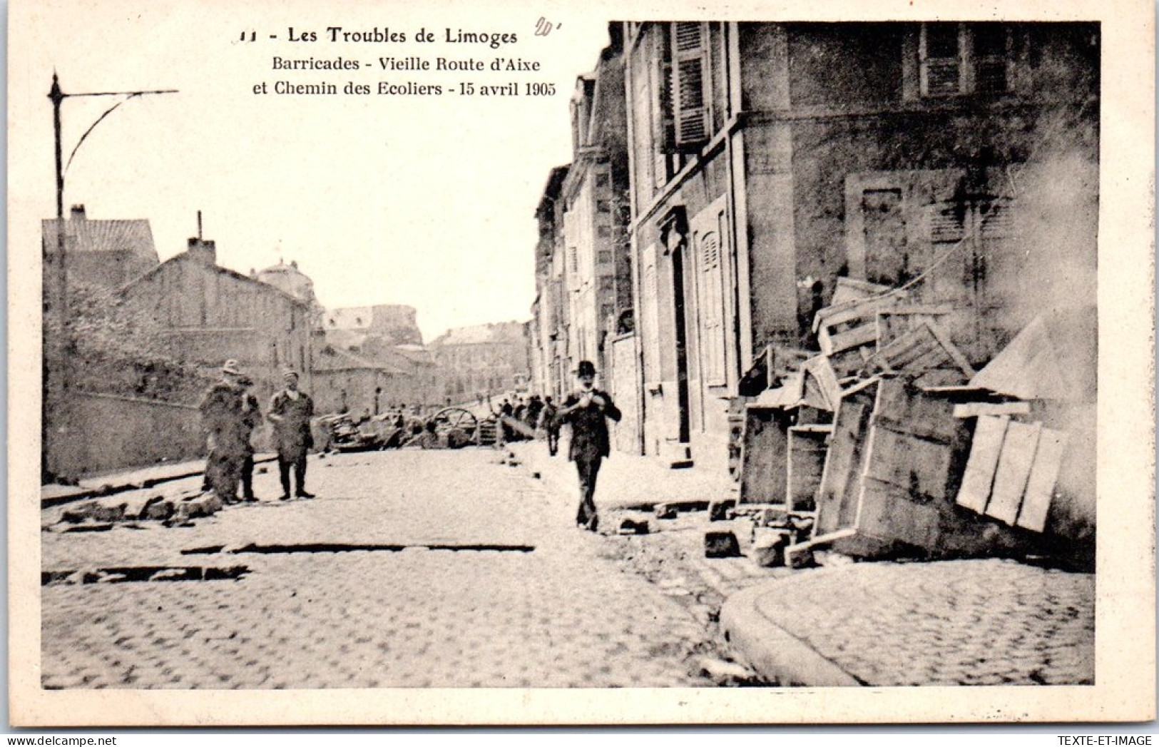 87 LIMOGES - Greves De 1905, Barricades Route D'aixe  - Limoges