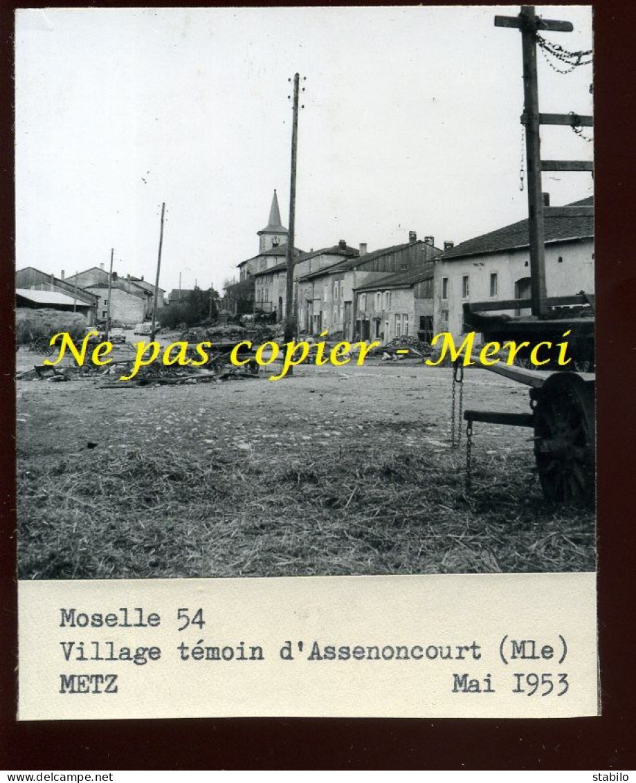 ASSENONCOURT (MOSELLE) - VILLAGE TEMOIN - MAI 1953 - AGRICULTURE - Orte