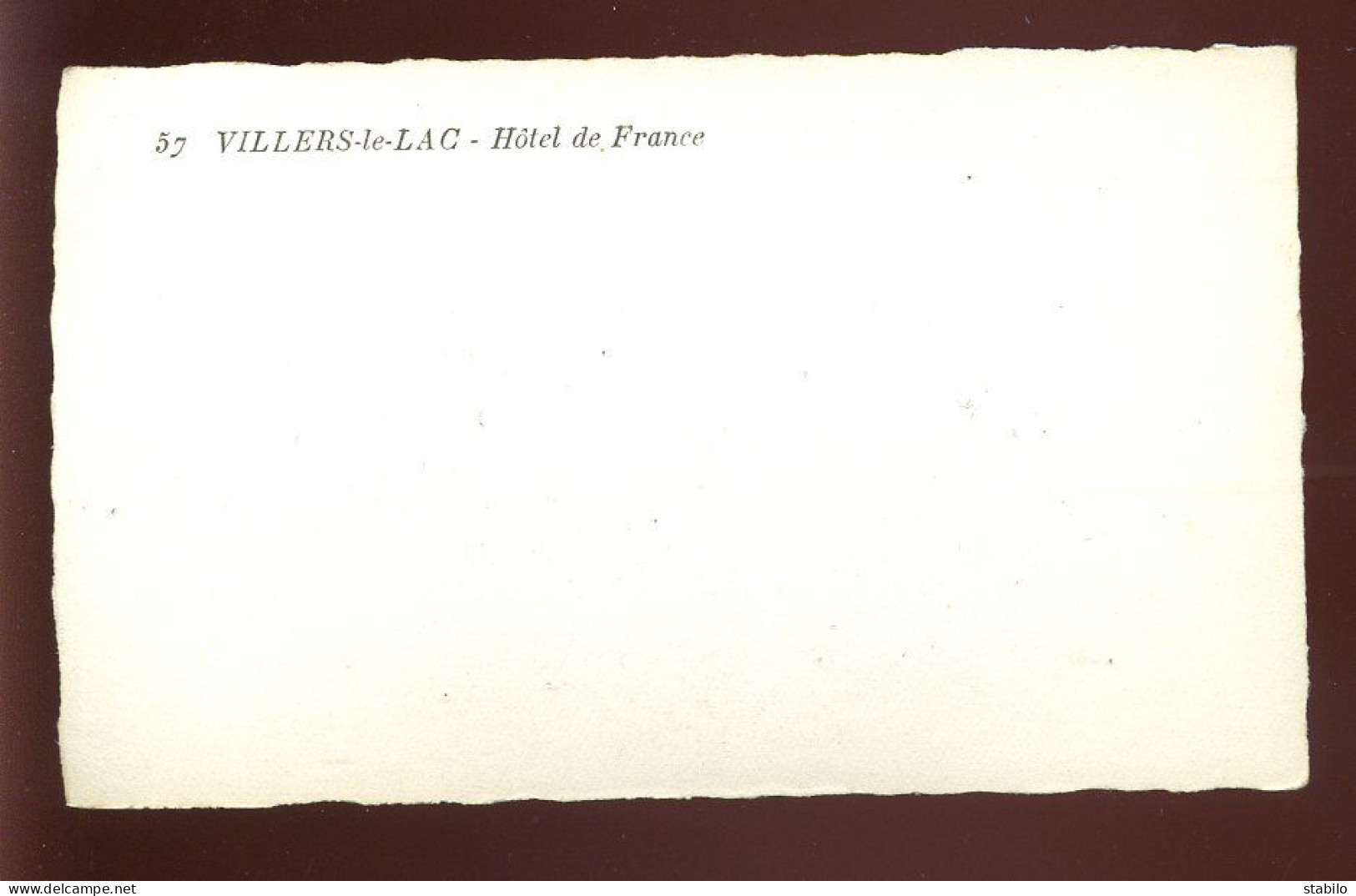 VILLERS-LE-LAC (DOUBS) - HOTEL DE FRANCE -  FORMAT 11 X 6.5 CM  - Orte