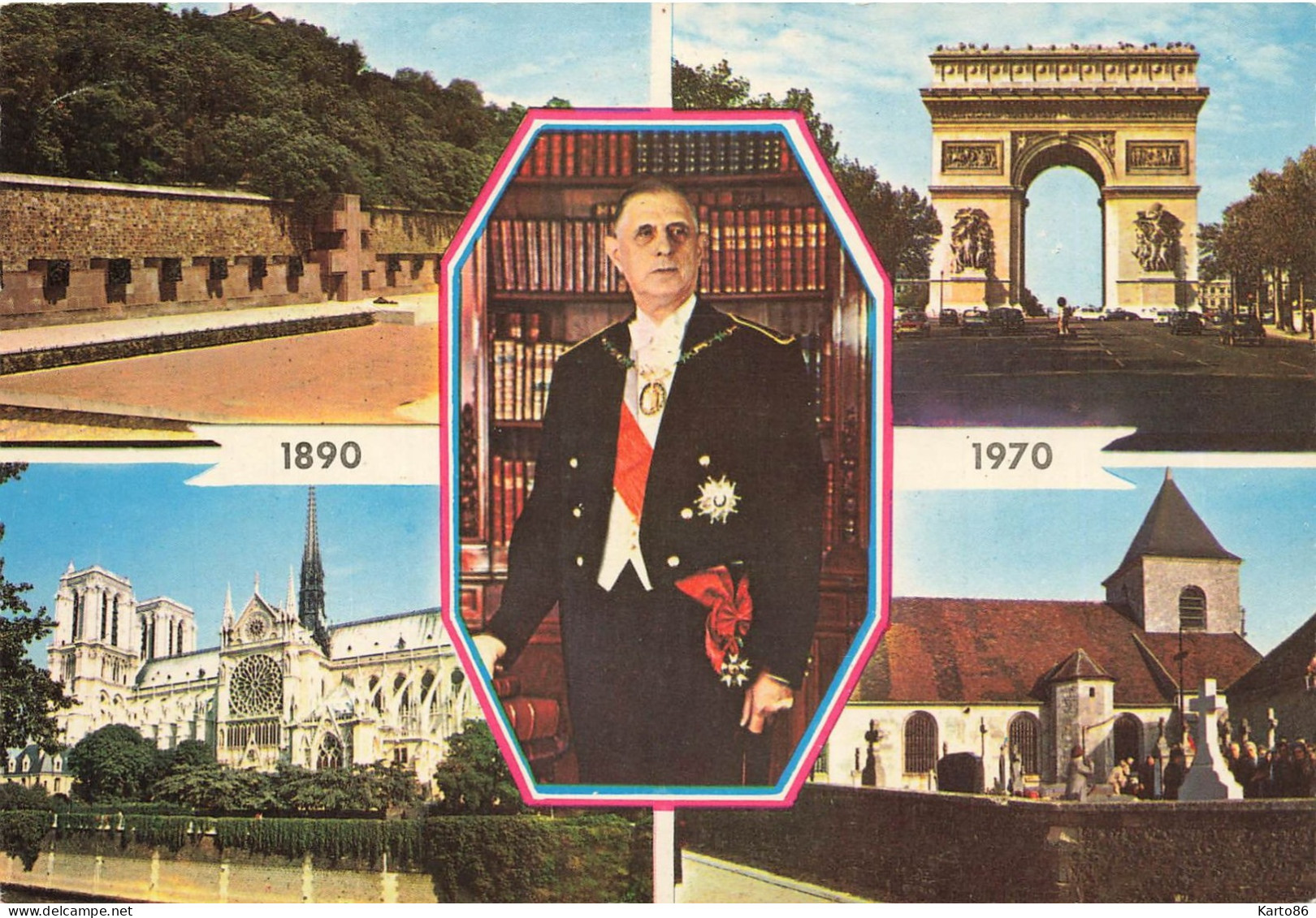 Politique * Le Président Charles DE GAULLE * CP 4 Vues * Patriotisme * Histoire - Personnages