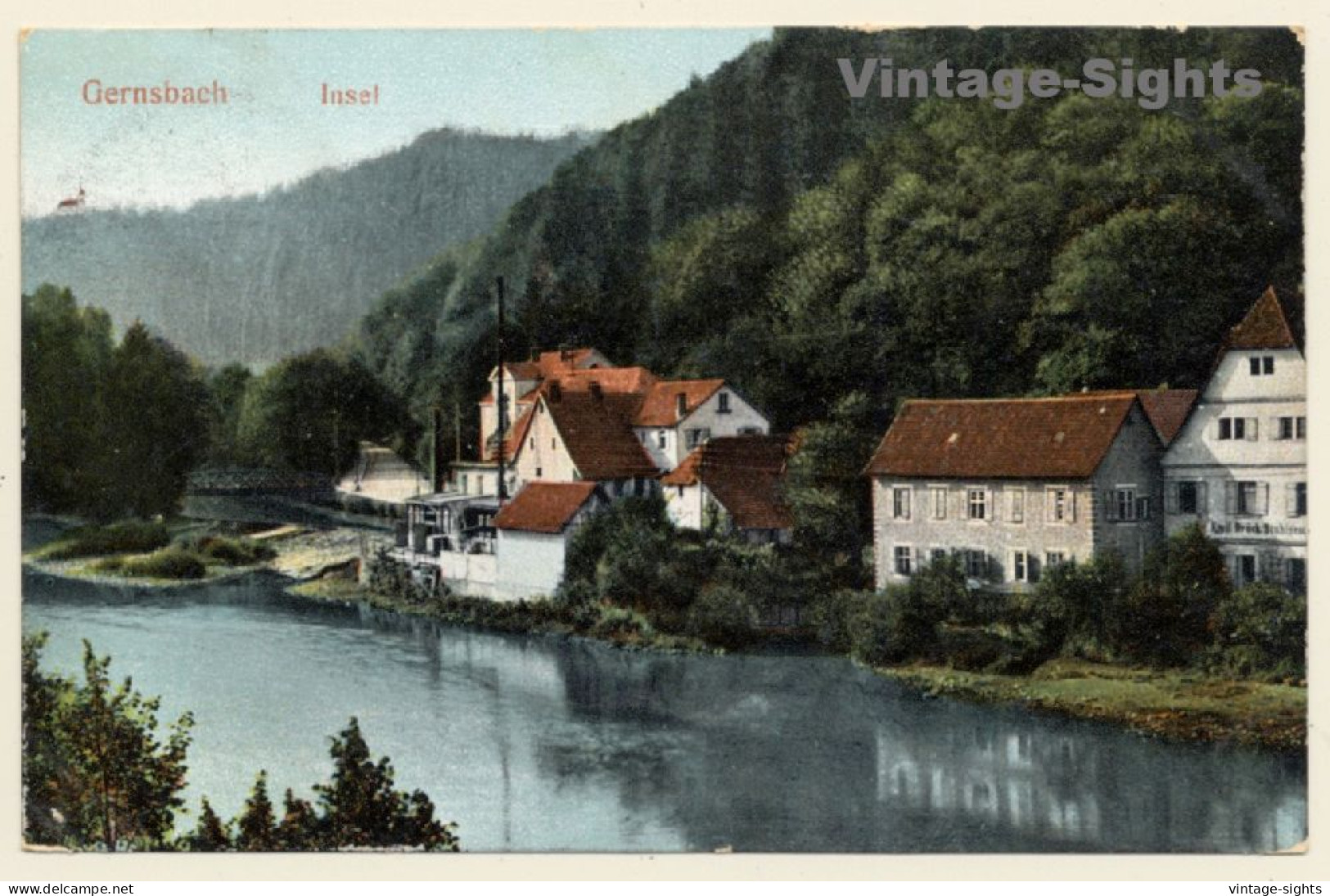 Gernsbach / Germany: Insel - Murgtal - Emil Brück Stuhlgeschäft (Vintage PC 1910) - Gernsbach