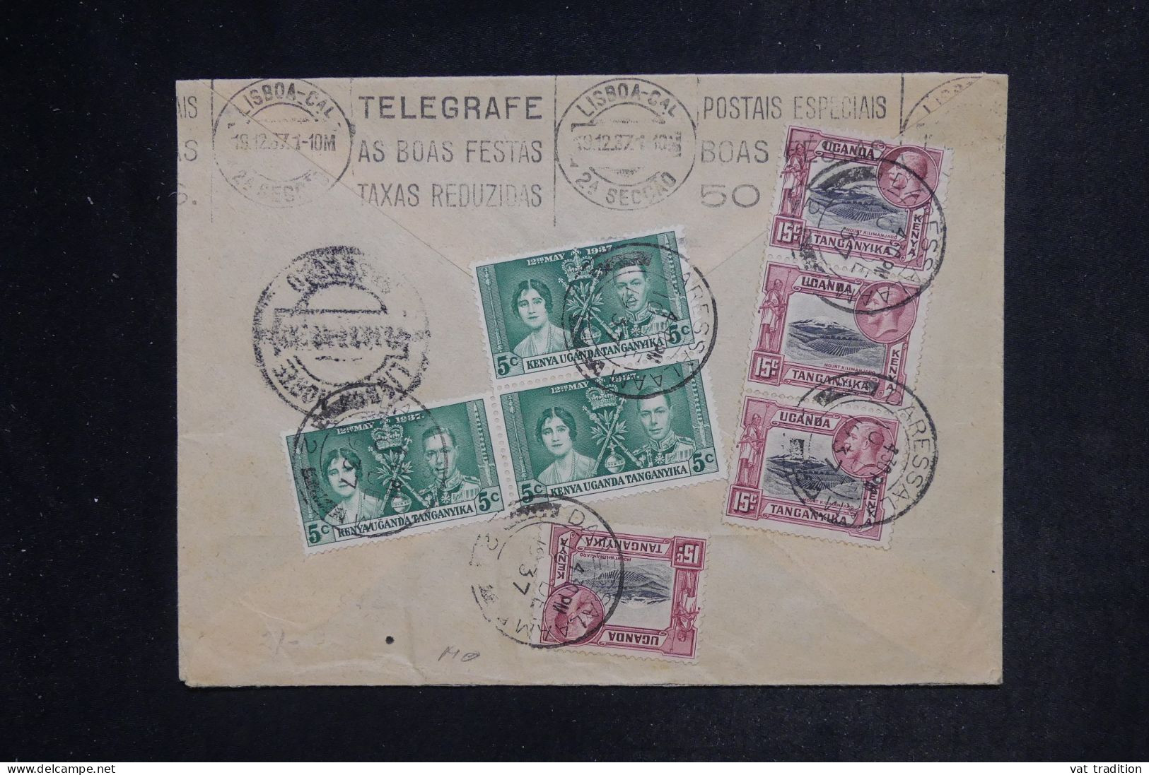 KENYA OUGANDA ET TANGANYIKA - Enveloppe Commerciale De Daressalam Pour Le Portugal En 1937 - L 152490 - Kenya, Uganda & Tanganyika