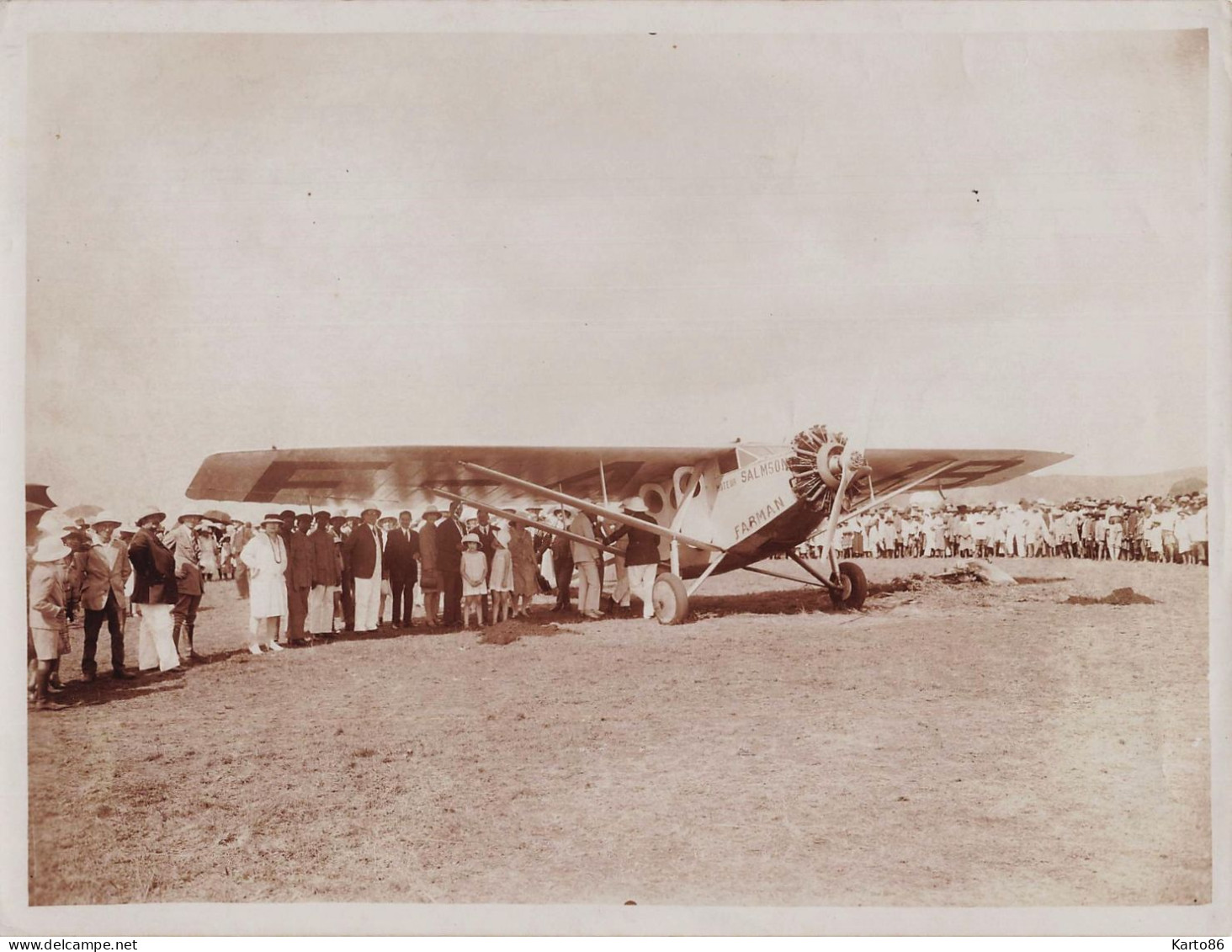 Aviation * Belle Grande Photo Ancienne * Avion FARMAN Moteur SALMSON * Aérodrome Aviateur Plane Farman * 24x18cm - ....-1914: Précurseurs