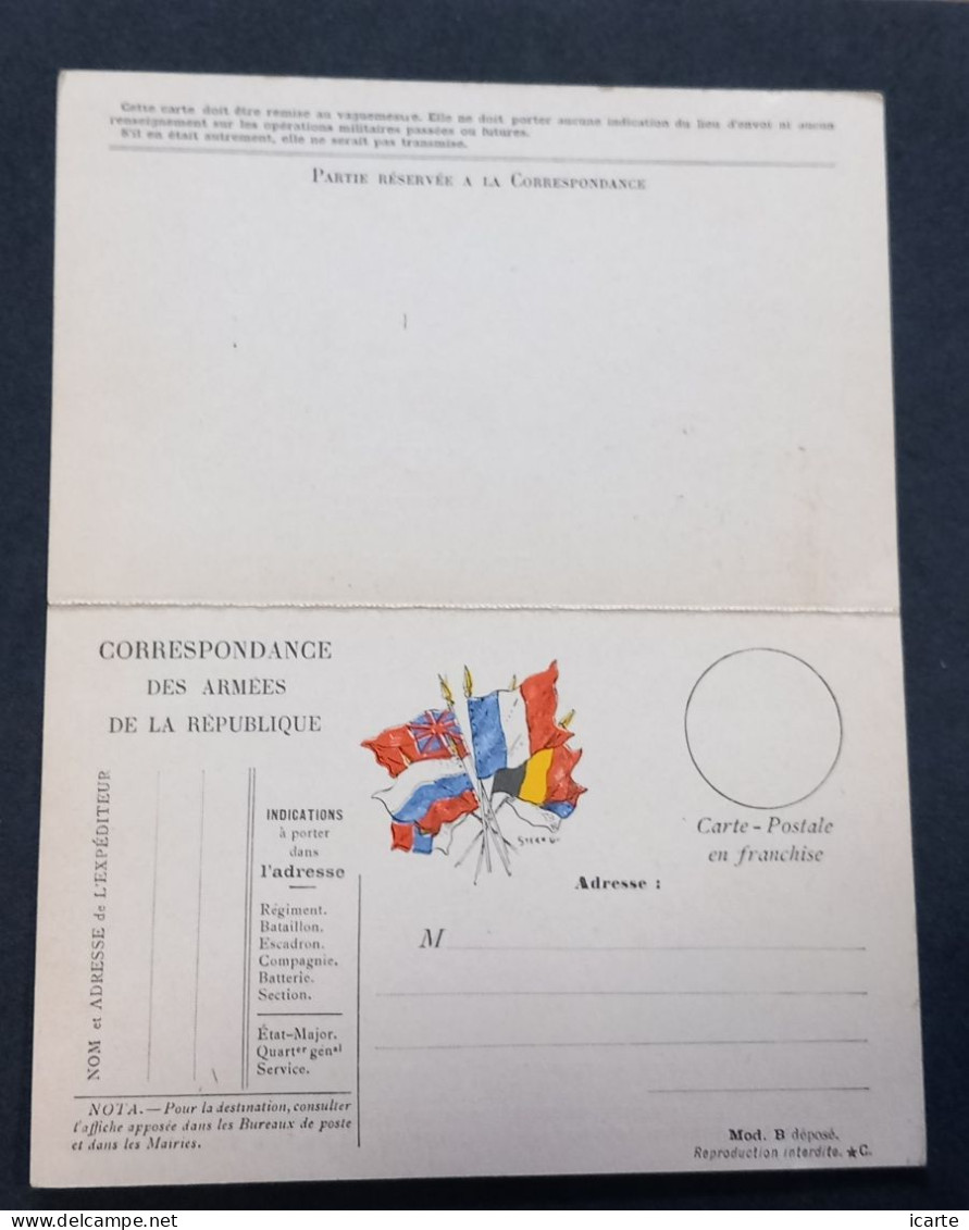 Carte De Franchise Militaire Officielle Double, Non émise - Lettres & Documents