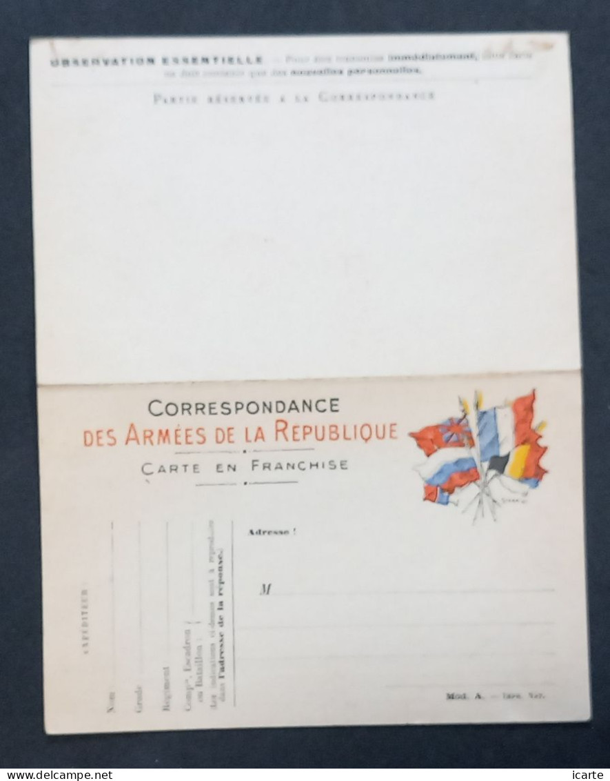 Carte De Franchise Militaire Officielle Double, Non émise - Lettres & Documents