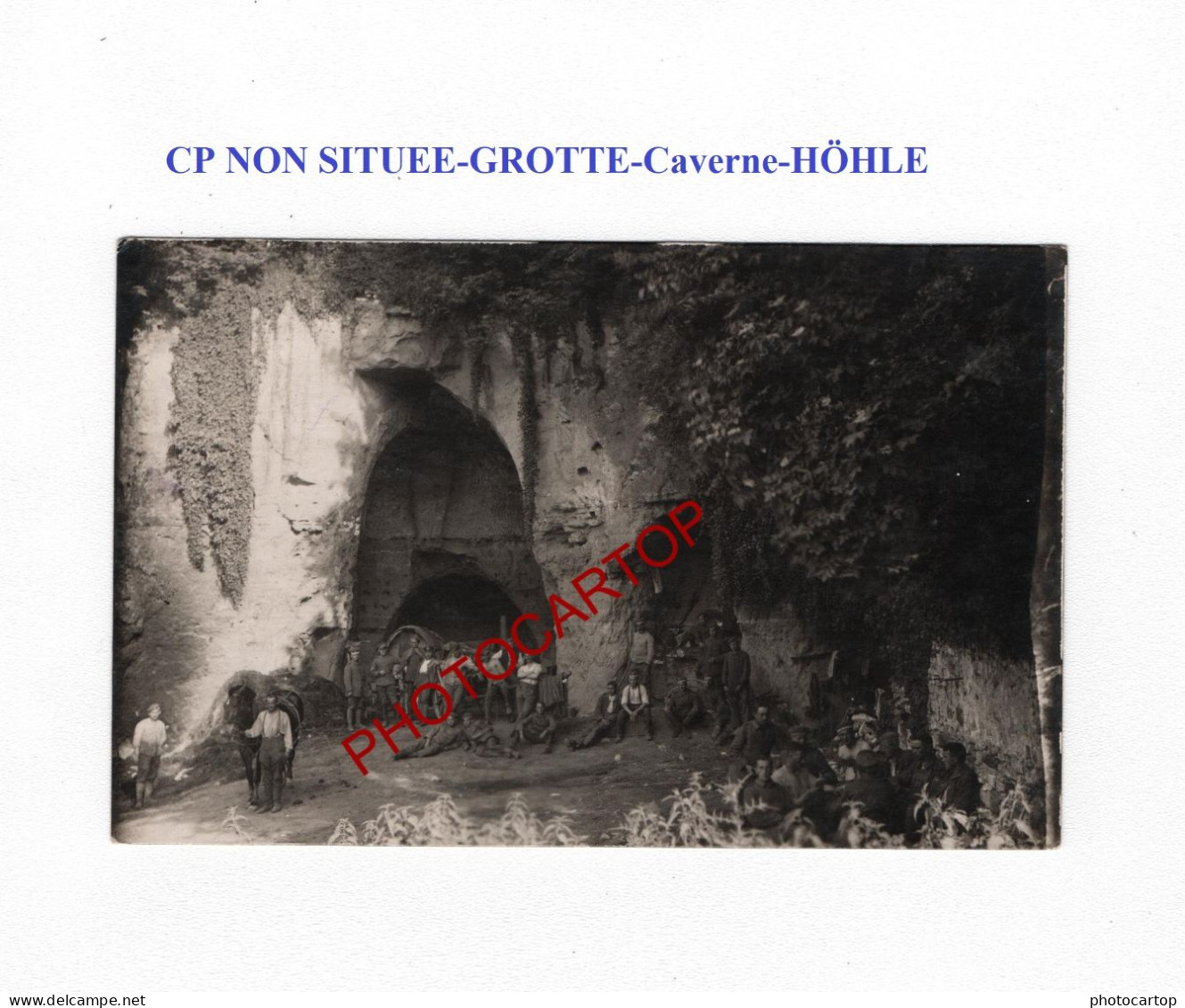 CP NON SITUEE-GROTTE-Caverne-HÖHLE-CARTE PHOTO Allemande-GUERRE 14-18-1 WK-Militaria- - Guerre 1914-18