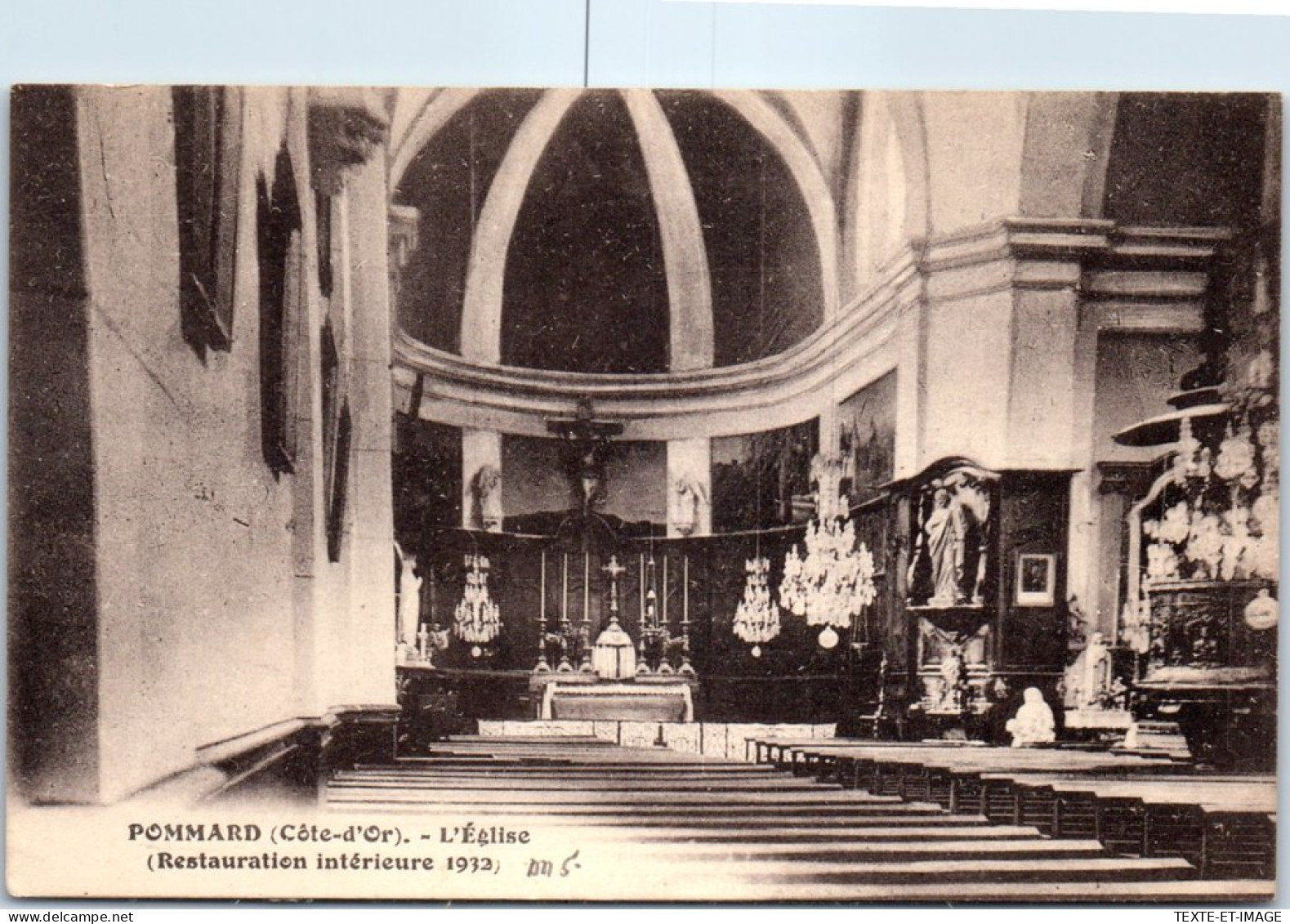21 POMMARD - L'eglise, Restauration Interieure 1932 - Other & Unclassified