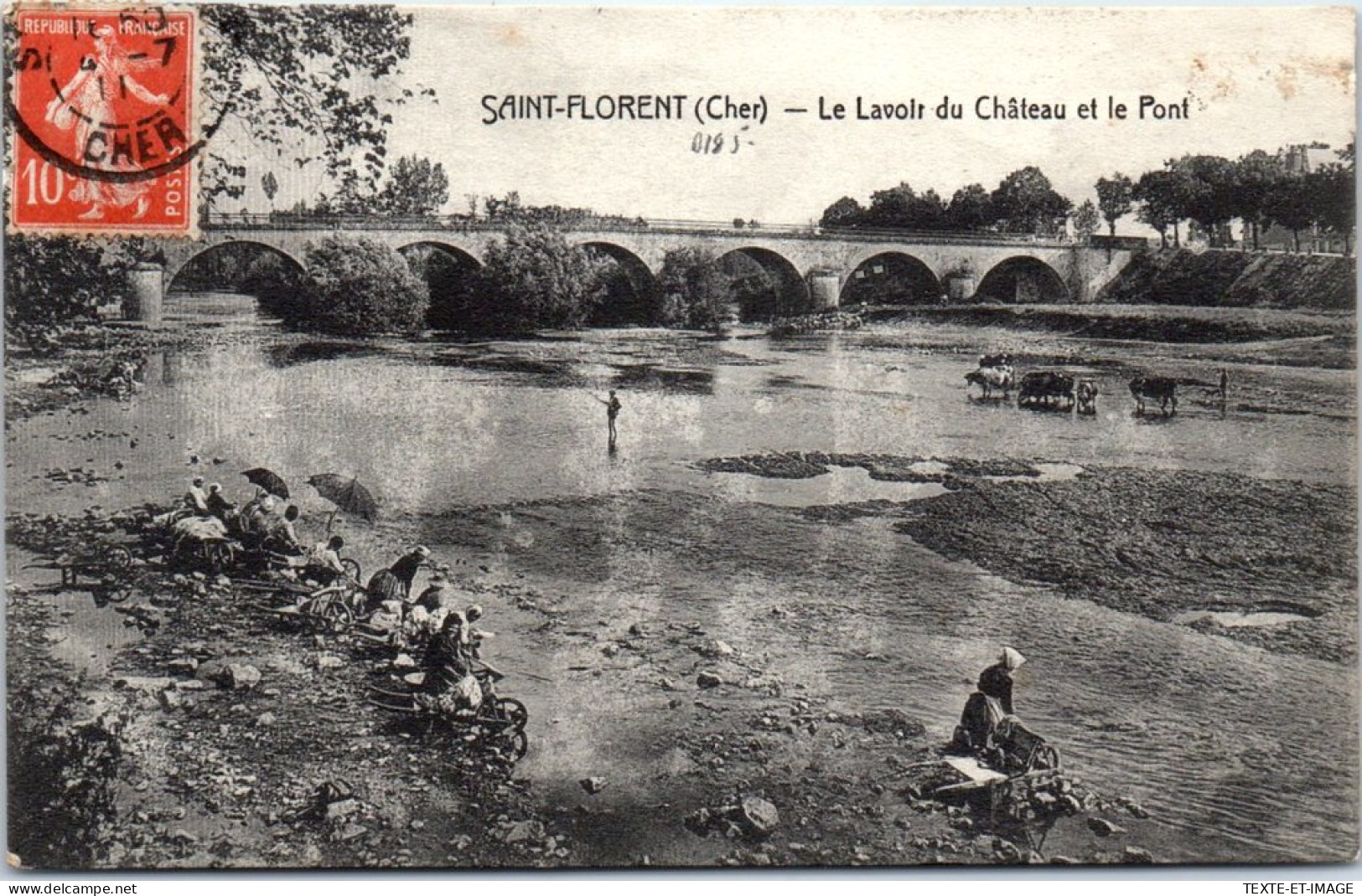 18 SAINT FLORENT - Le Lavoir Du CHATEAUet Le Pont  - Saint-Florent-sur-Cher