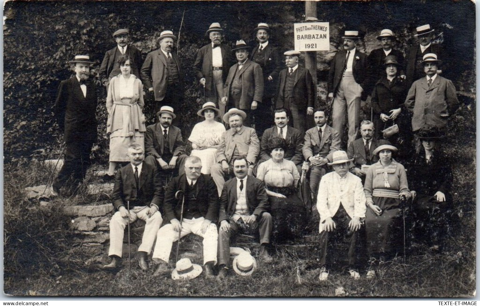 31 BARBAZAN - CARTE PHOTO - Groupe De Curistes, Thermes 1921 - Other & Unclassified