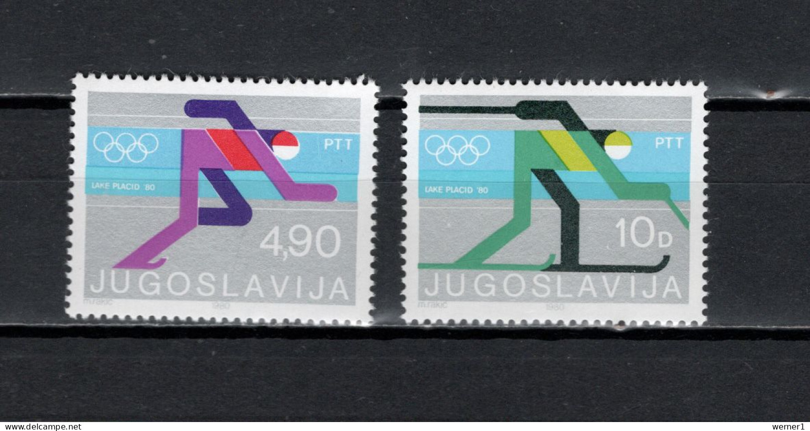 Yugoslavia 1980 Olympic Games Lake Placid Set Of 2 MNH - Winter 1980: Lake Placid