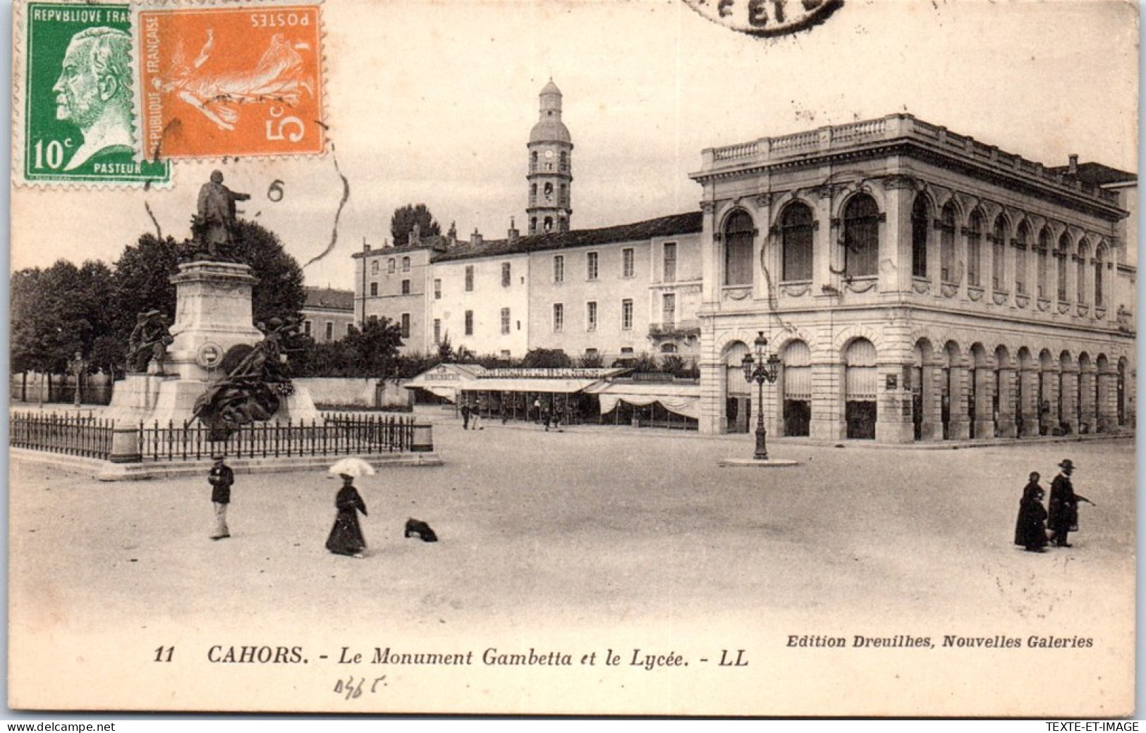 46 CAHORS - Le Monument Gambetta & Le Lycee - Cahors