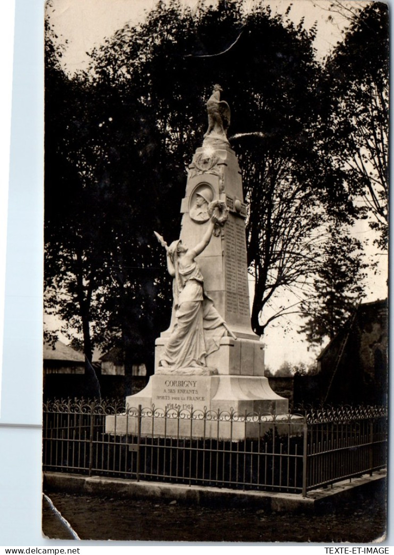 58 CORBIGNY - CARTE PHOTO - Le Monument Aux Morts  - Corbigny