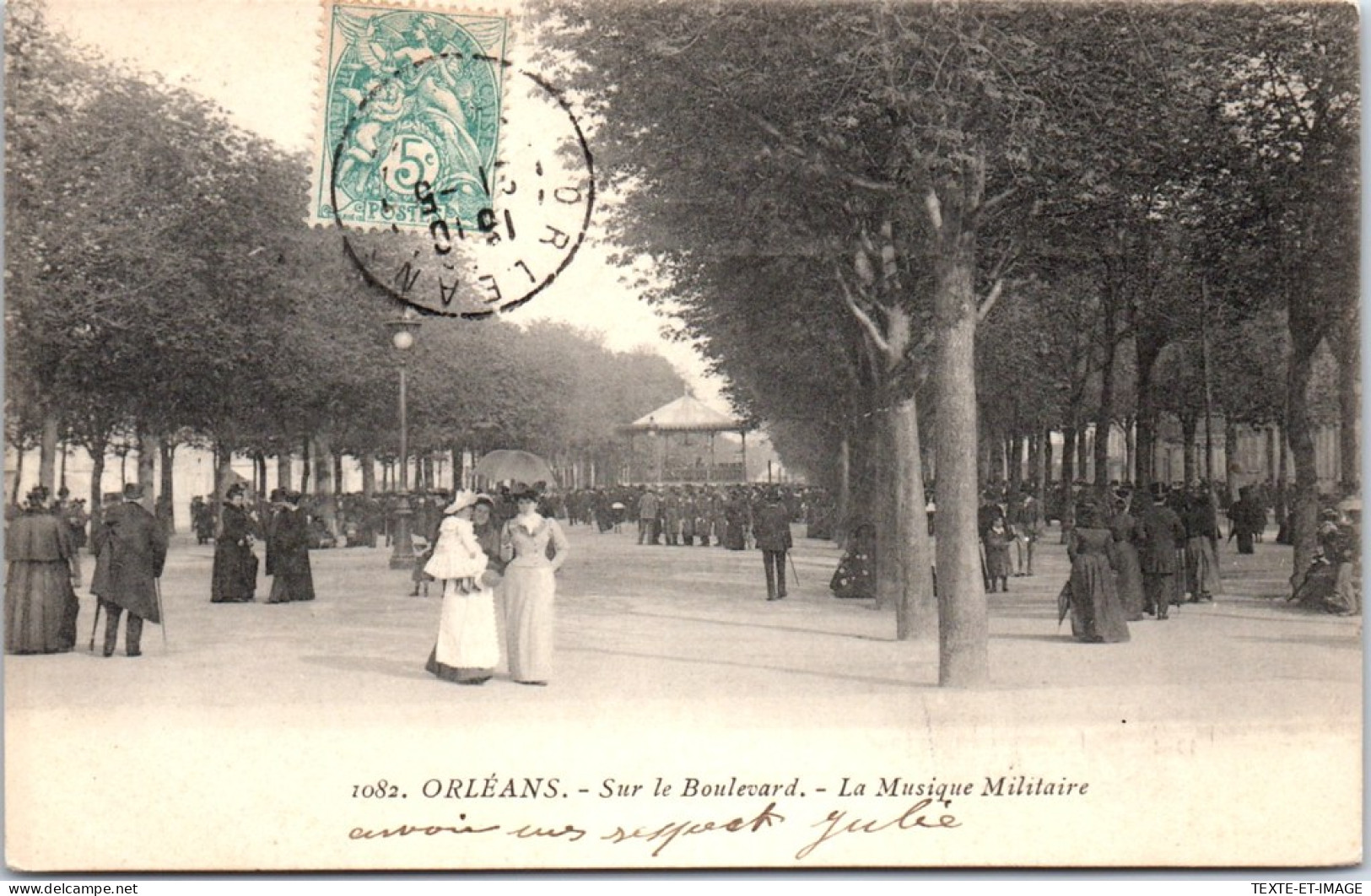 45 ORLEANS -- Sur Le Boulevard, La Musique Militaire  - Orleans