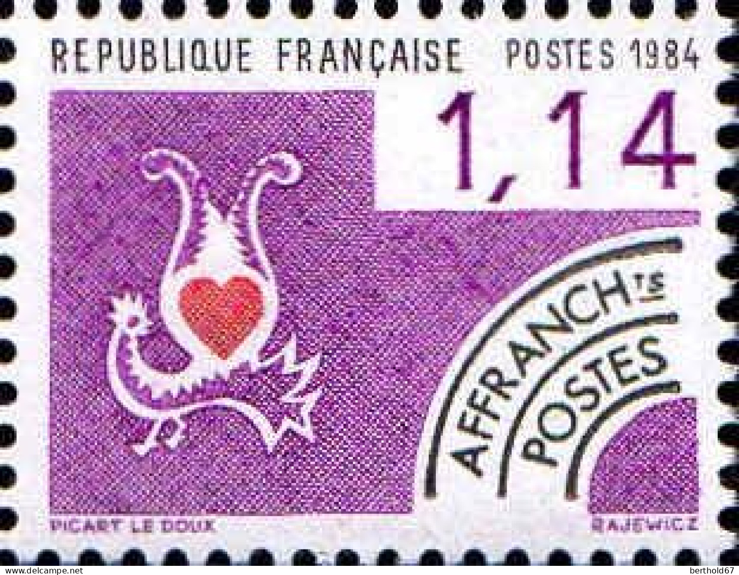 France Préo N** Yv:182 Mi:2434 Carte à Jouer Coeur - 1964-1988