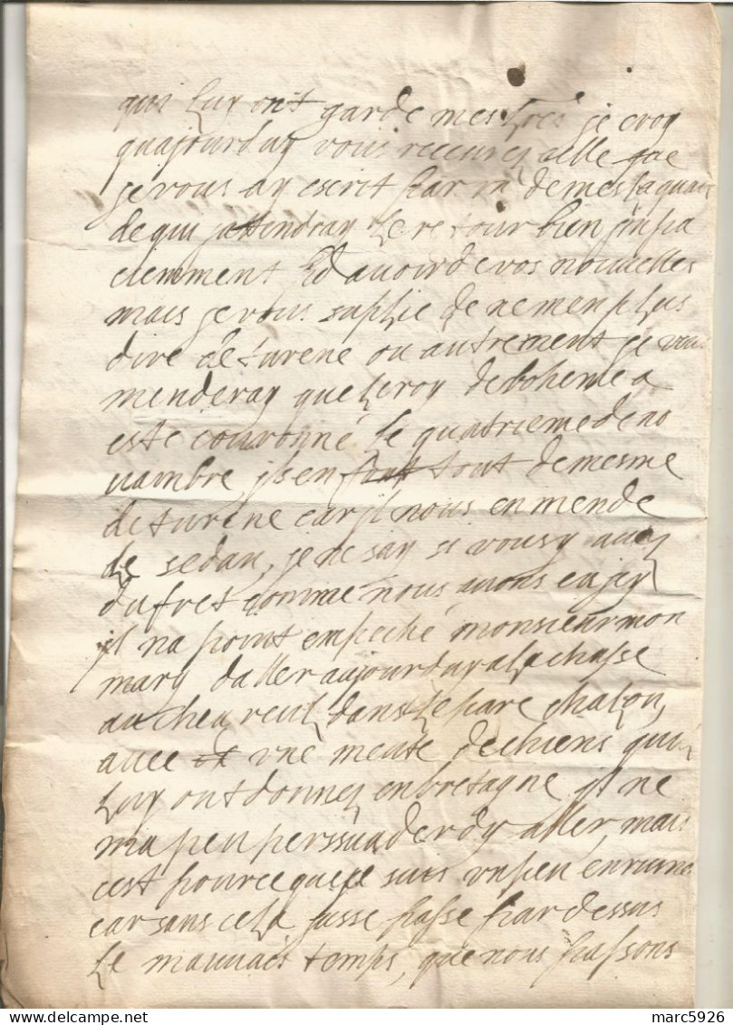 N°2040 ANCIENNE LETTRE SIGNE X  A MON FRERE LE PRINCE DE SEDAN AVEC CACHET DE CIRE ET RUBAN A TOUARS DATE 1620