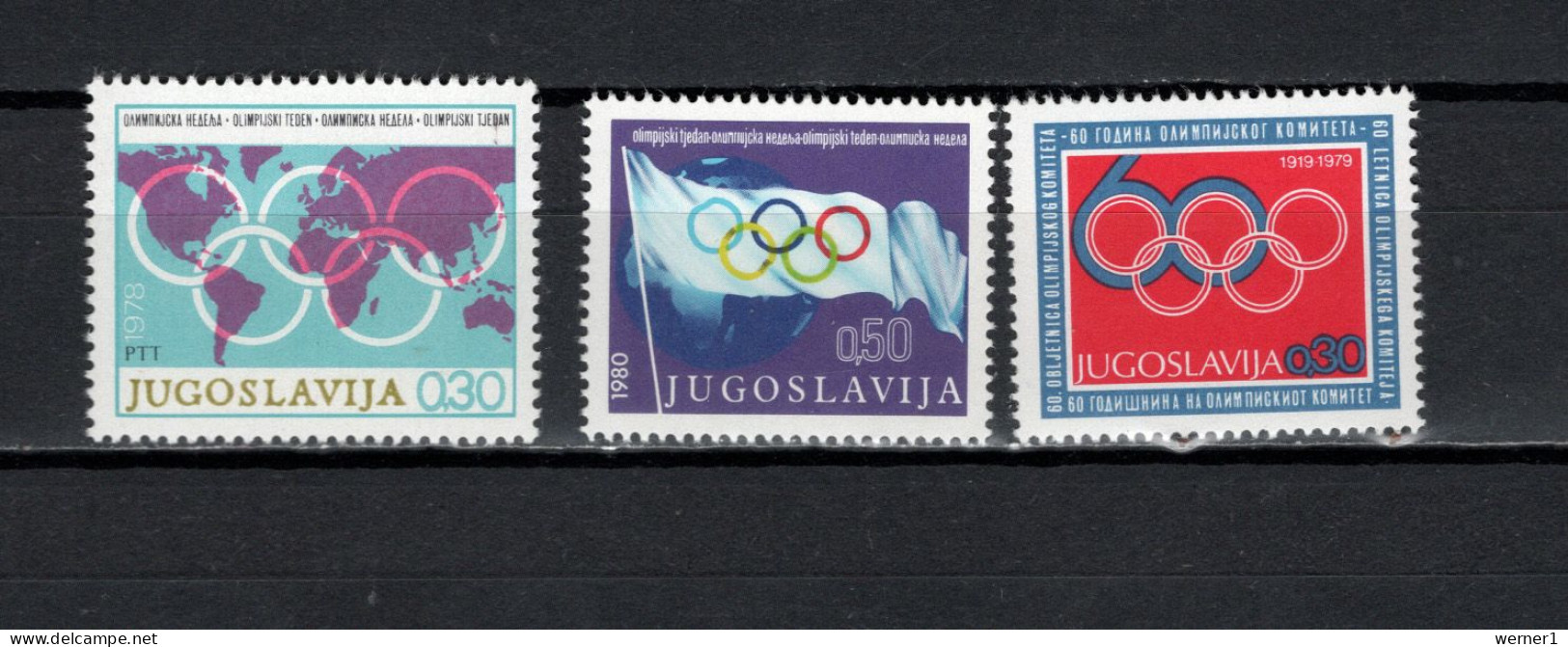 Yugoslavia 1978/1980 Olympic Games 3 Stamps MNH - Autres & Non Classés