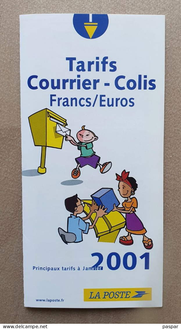 TARIFS Courriers Colis La Poste 2001 - Documenten Van De Post