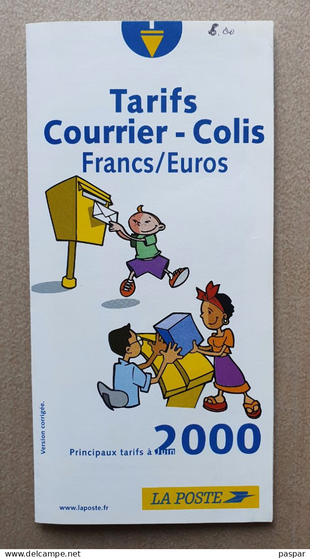 TARIFS Courriers Colis La Poste 2000 - Documenten Van De Post