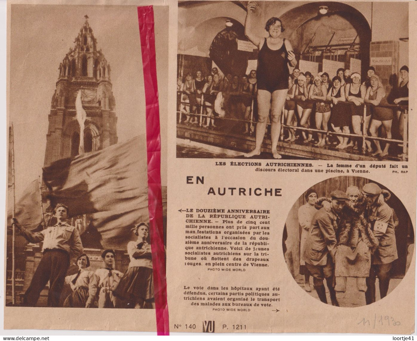 Vienne Wenen - élections , Verkiezingen - Orig. Knipsel Coupure Tijdschrift Magazine - 1930 - Sin Clasificación