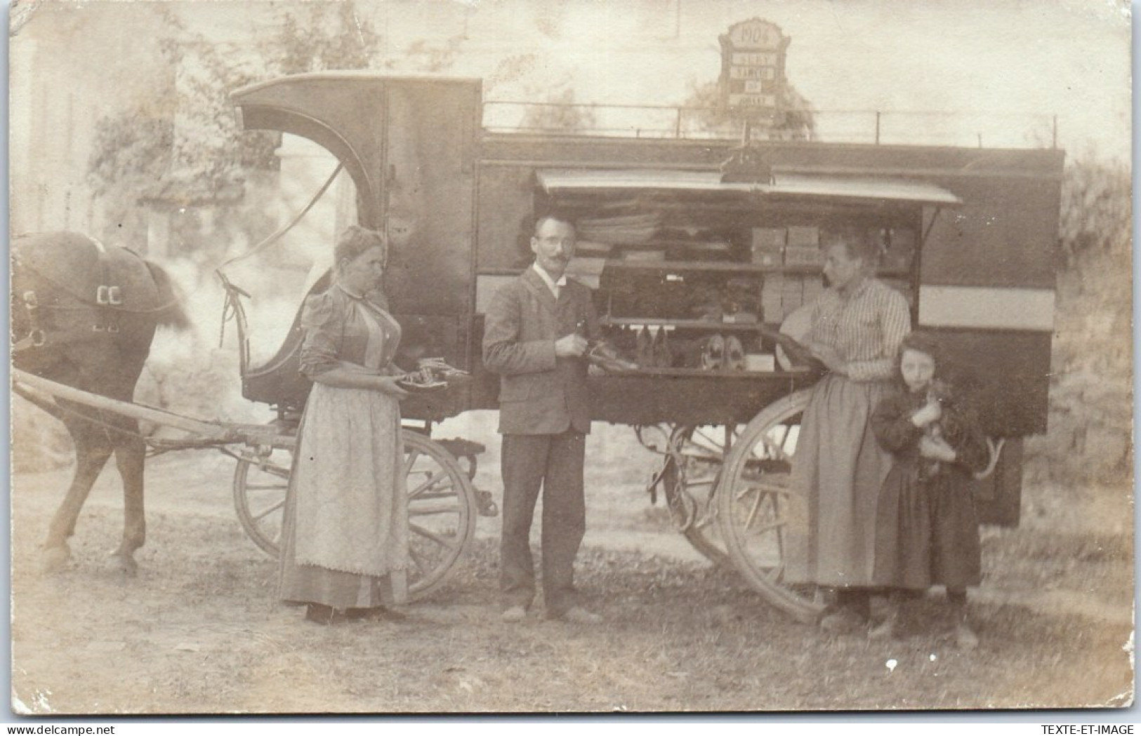 89 SERY - CARTE PHOTO - Marchand De Chaussures Ambulant 1904 - Andere & Zonder Classificatie