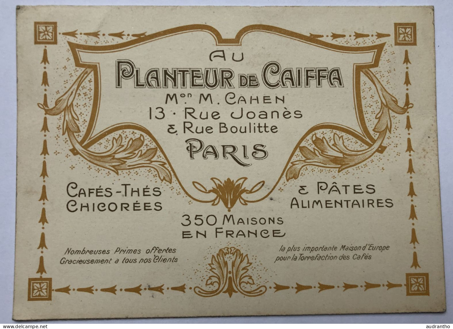 Rare Programme Concert 1910 Harmonie Du Planteur De Caïffa 13 Rue Joanès - Fanfare Musique - Place De La Nation Paris - Programmes