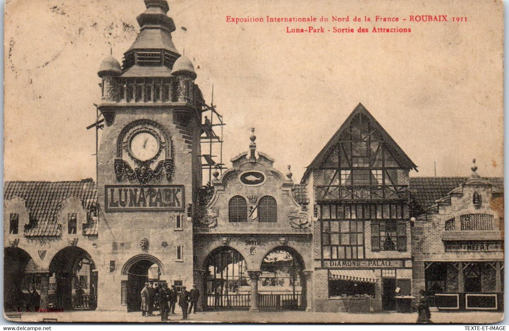 59 ROUBAIX - Exposition 1911, Luna Park Sortie Des Attractions  - Roubaix