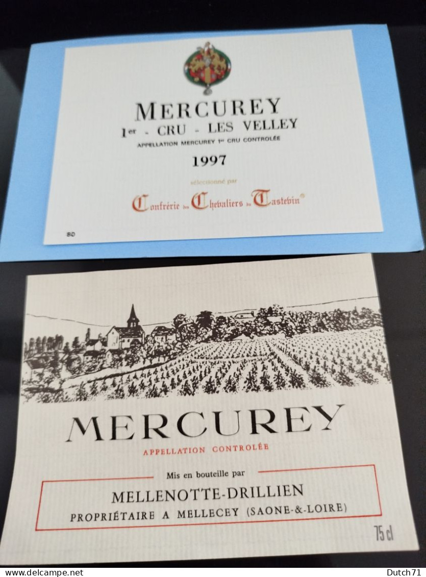 DEUX ÉTIQUETTES VIN DE BOURGOGNE/MERCUREY - Bourgogne