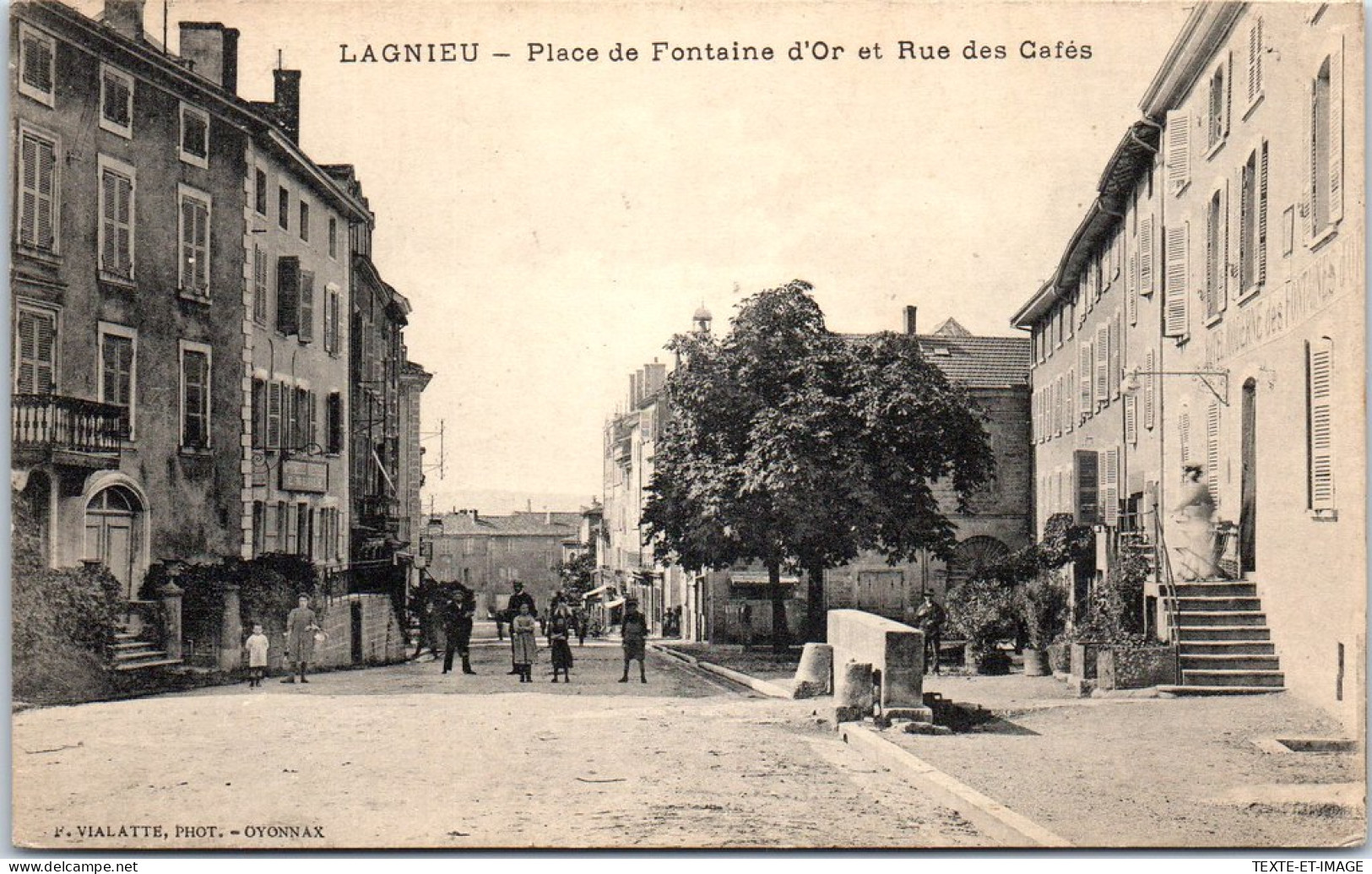 01 LAGNIEU - Place De Fontaine D'or Et Rue Des Cafes - Non Classés