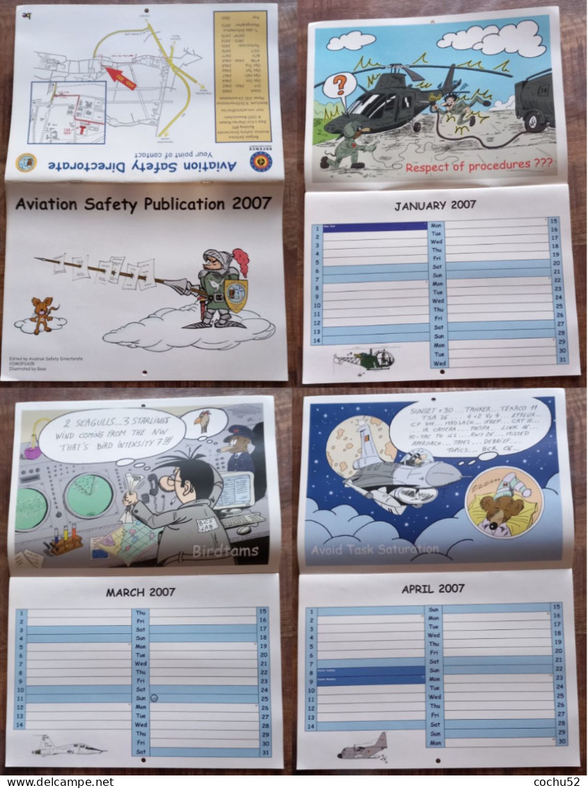 BD - Aviation---Calendrier 2007, Illustrated By Goos---Aviation Safety Directorate - Agende & Calendari
