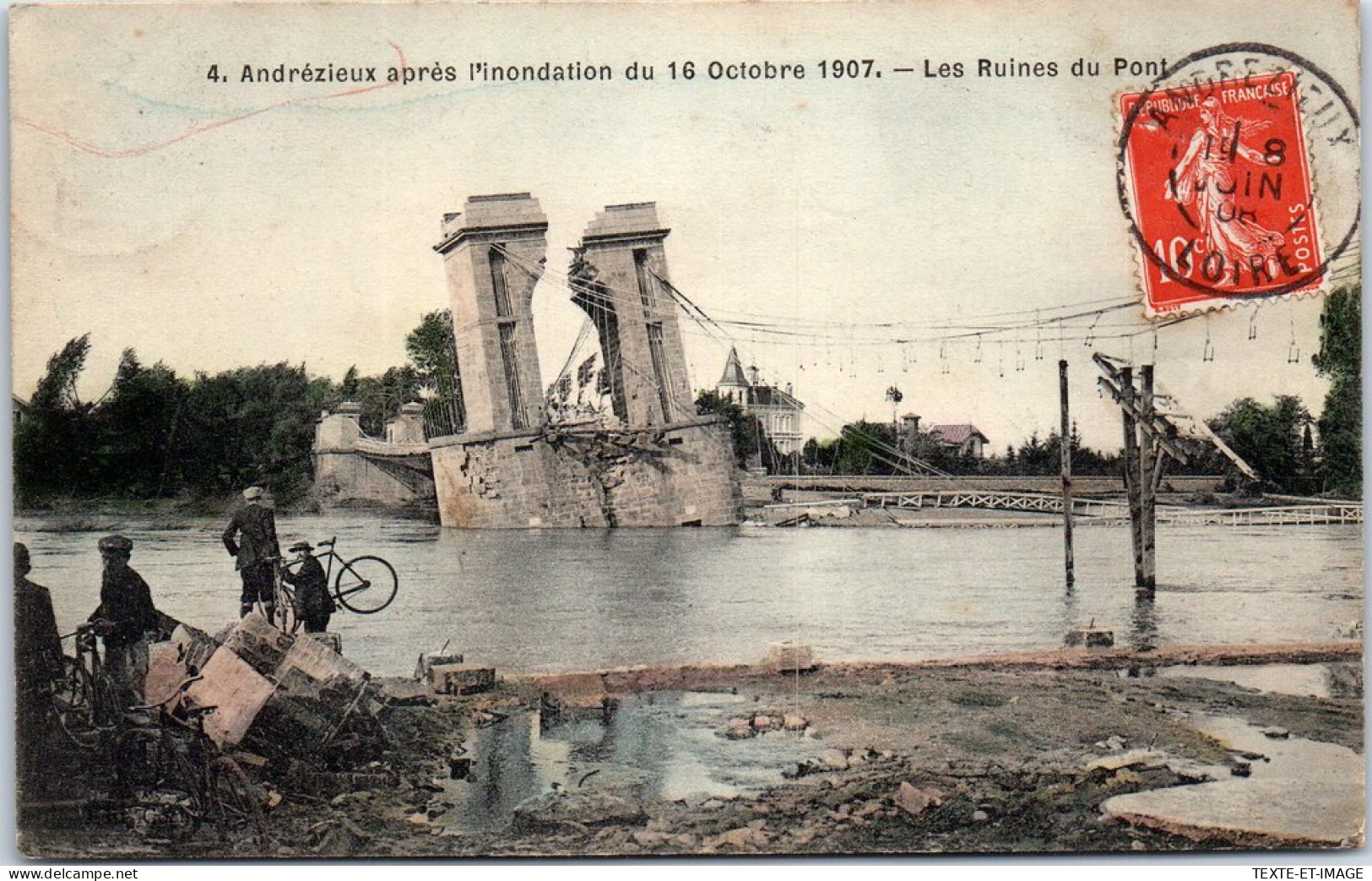 42 ANDREZIEUX - Les Ruines Du Pont Apres La Crue D'oct 1907 - Andrézieux-Bouthéon