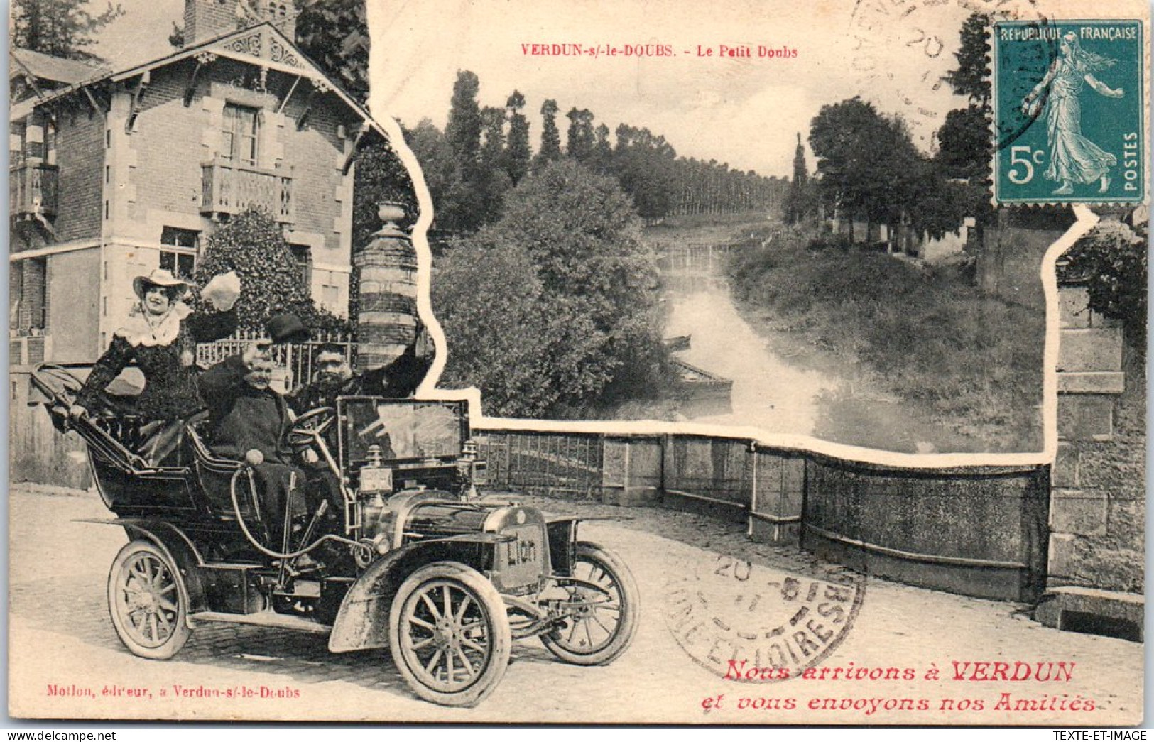 71 VERDUN SUR LE DOUBS - Un Souvenir (automobile) - Sonstige & Ohne Zuordnung