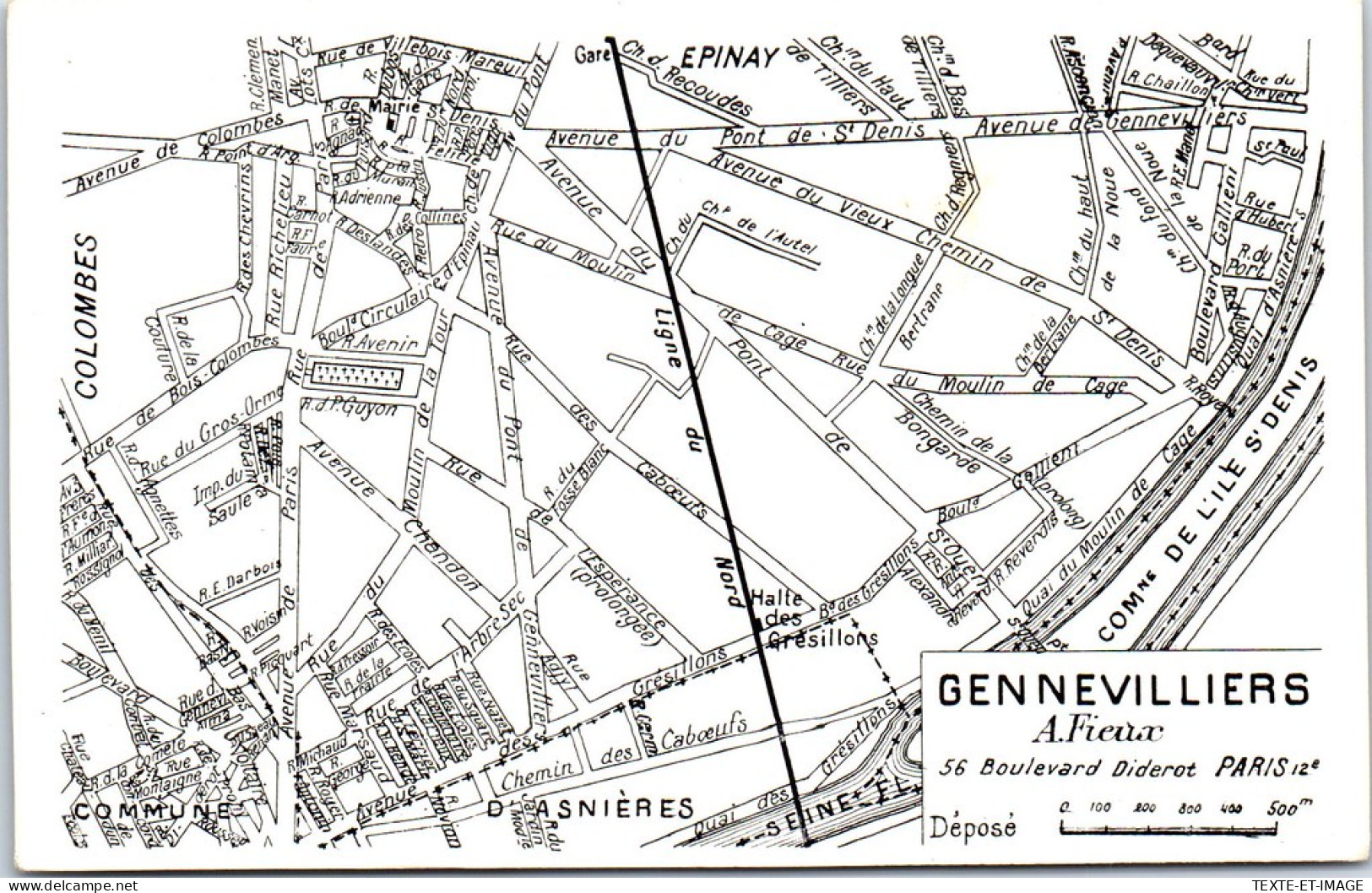 93 GENNEVILLIERS - Carte Postale Plan De Ville  - Other & Unclassified