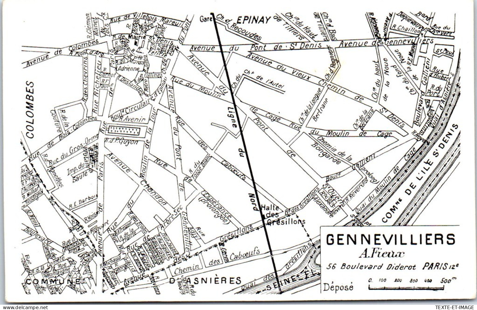 93 GENNEVILLIERS - Carte Postale Plan De Ville  - Otros & Sin Clasificación