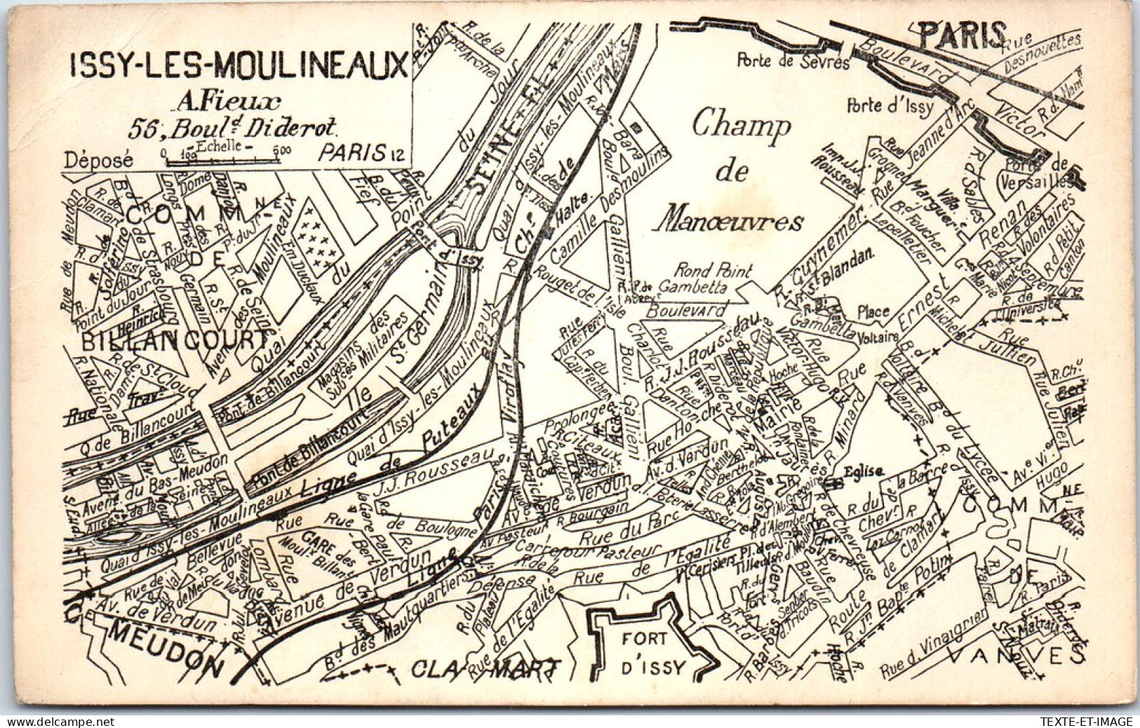 92 ISSY LES MOULINEUX - Carte Postale Plan De Ville  - Issy Les Moulineaux