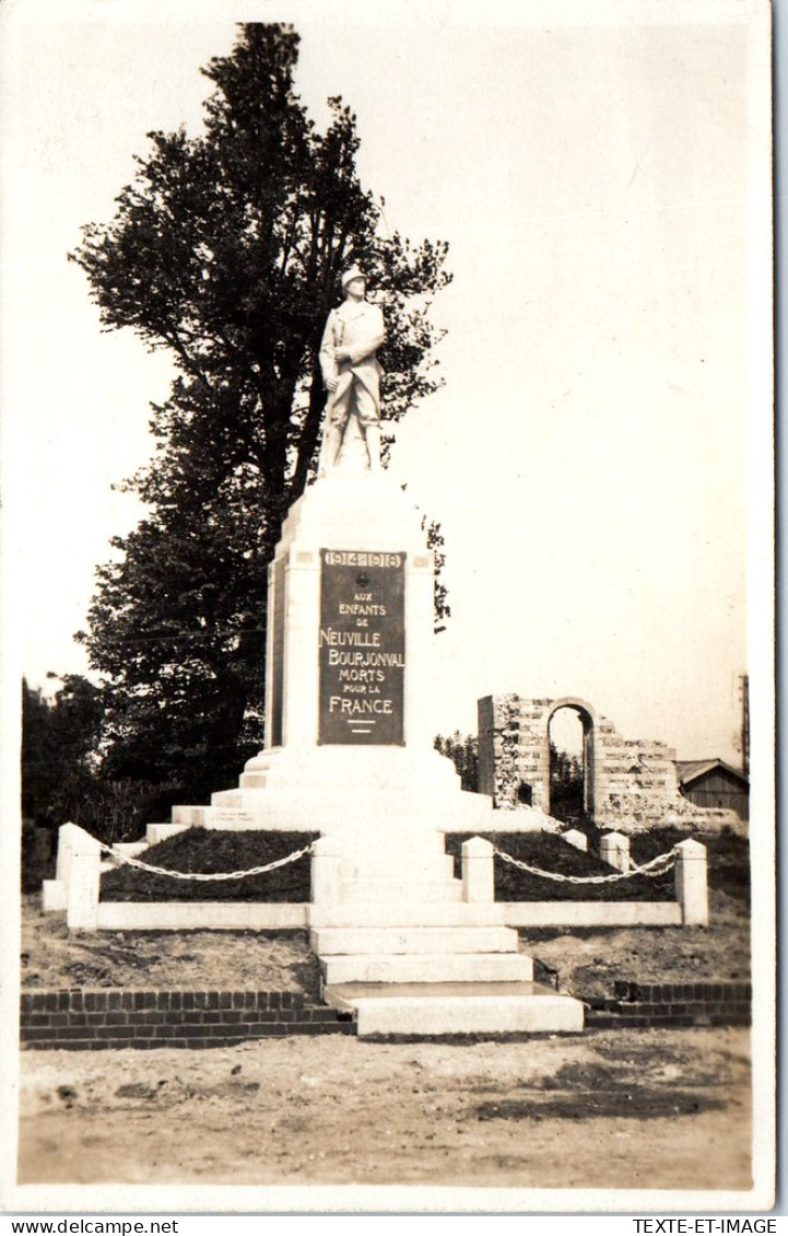 62 NEUVILLE BOURGONVAL - CARTE PHOTO - Monument Aux Morts - Other & Unclassified