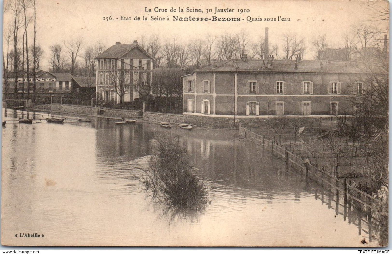 92 NANTERRE - Crue De 1910, Les Quais Sous L'eau  - Nanterre