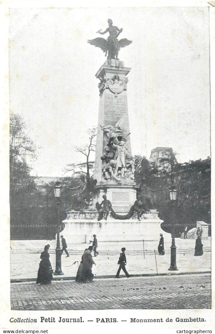 Cpa Paris Collection Petit Journal - Monument De Gambetta - Andere Monumenten, Gebouwen