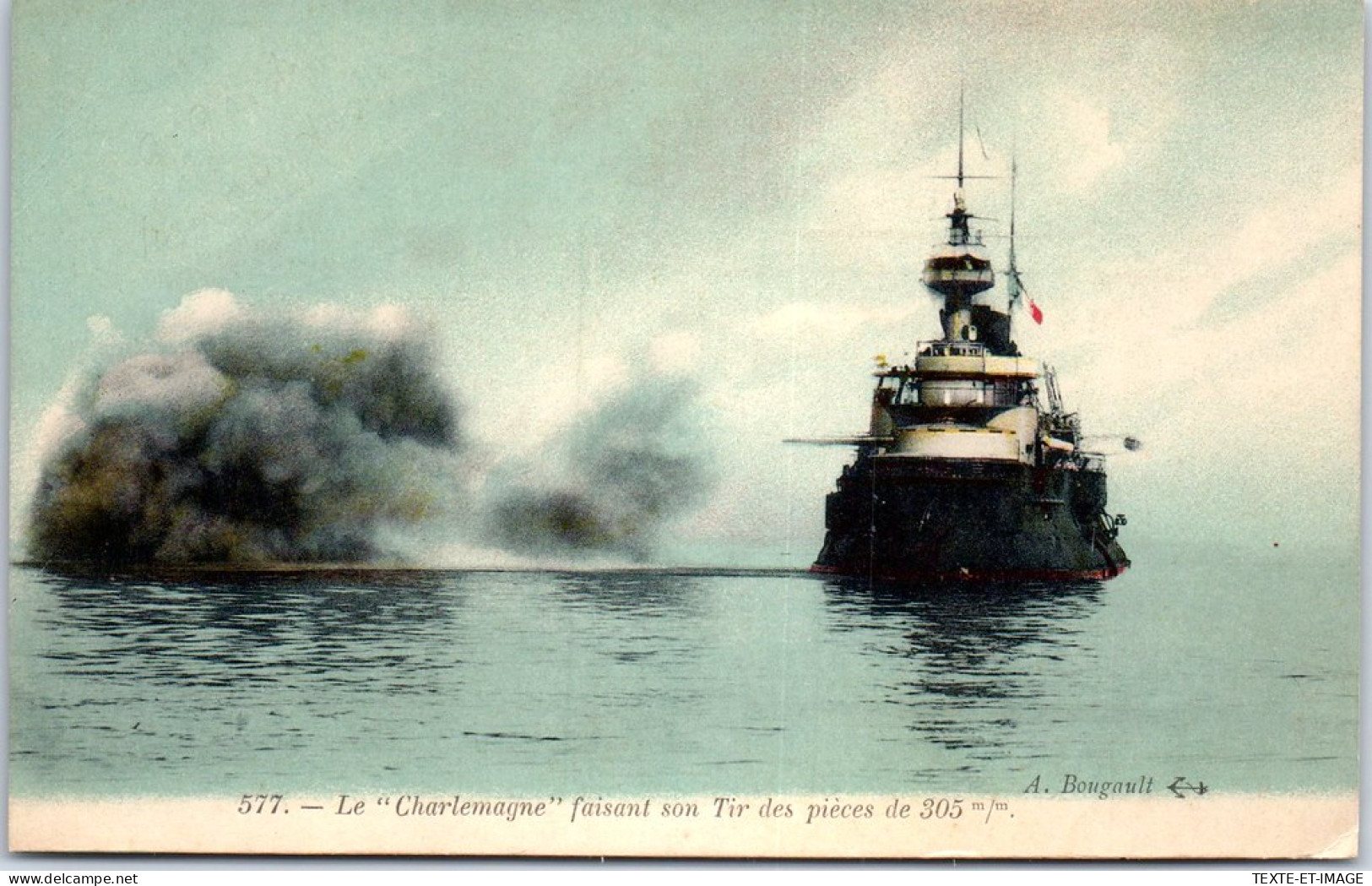 BATEAUX DE GUERRE  Le Charlemagne (cachet Signature Amiral GUEPRATTE) - Guerre