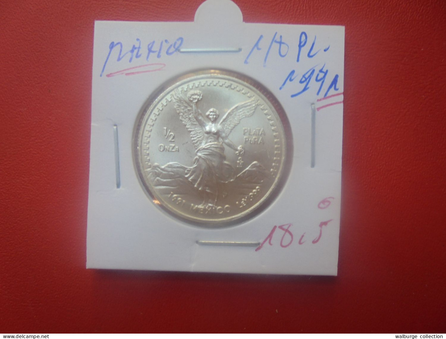 MEXIQUE 1/2 PLATA PURA 1991 ARGENT PUR 999/1000 (A.3) - Mexique