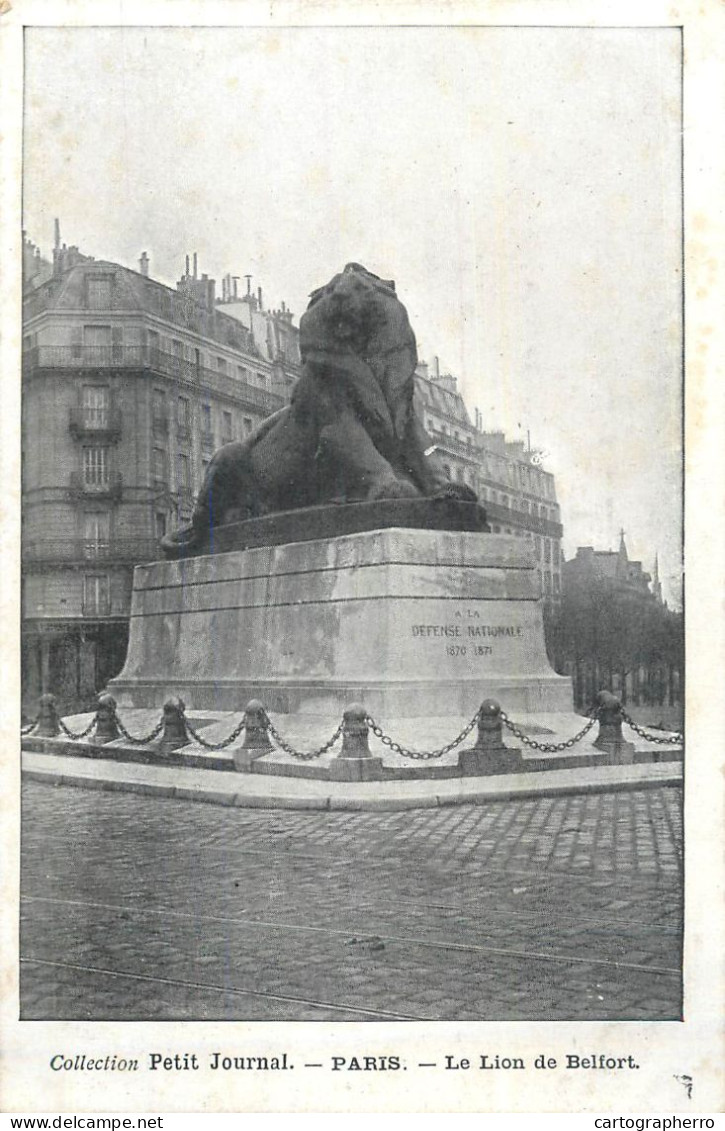 Cpa Paris Collection Petit Journal - Le Lion De Belfort - Statuen