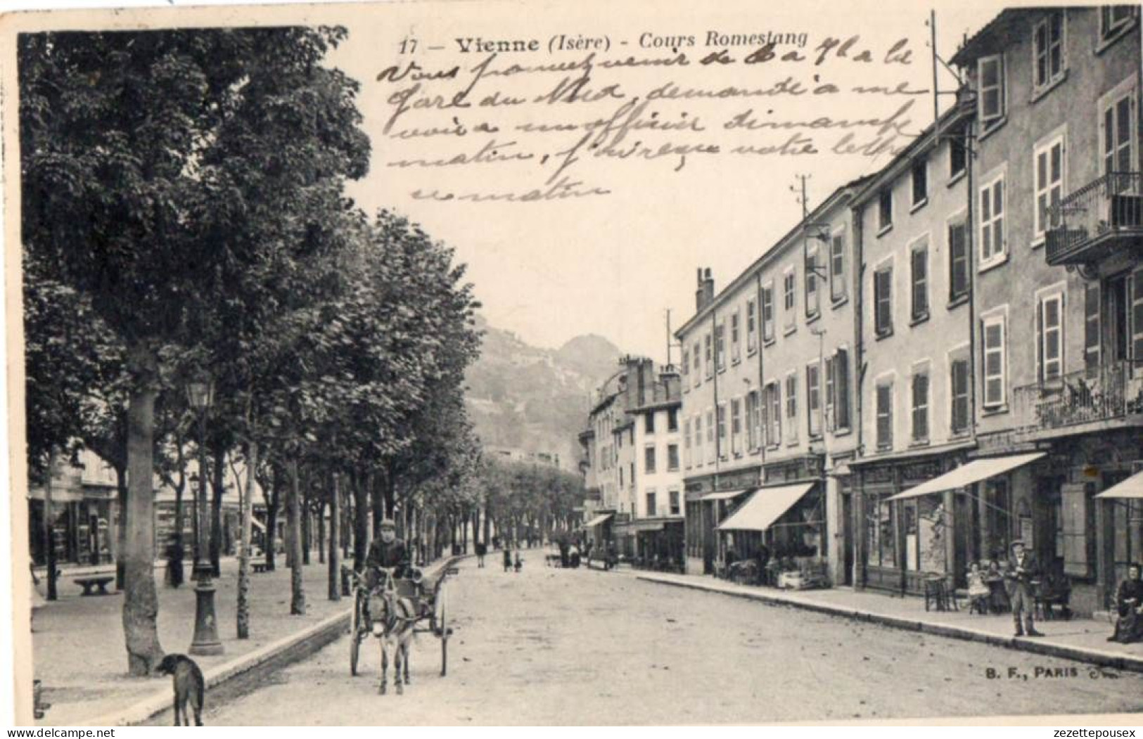 38578-ZE-38-Vienne-Cours Romestang-----------animée-attelage D'âne-commerces - Vienne