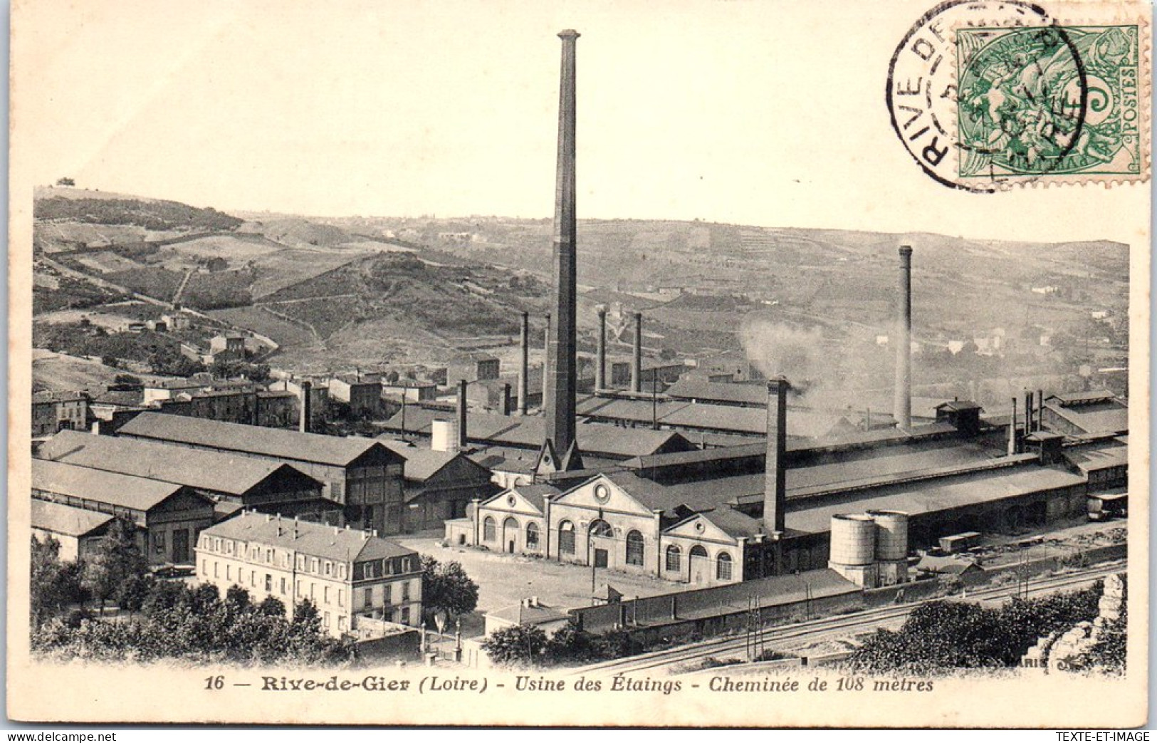 42 RIVE DE GIER - La Cheminee De L'usine Des Etaings. - Rive De Gier
